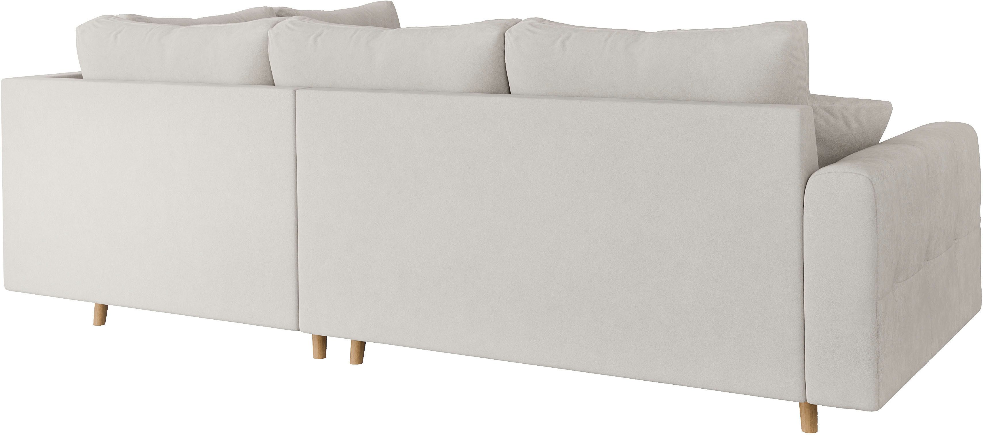 Home affaire Hoekbank CHARRE L-vorm met ottomane, afmetingen B/D/H: 231/161/81 cm fijne stiksels, losse rug- en sierkussens, ook in cord en bouclé
