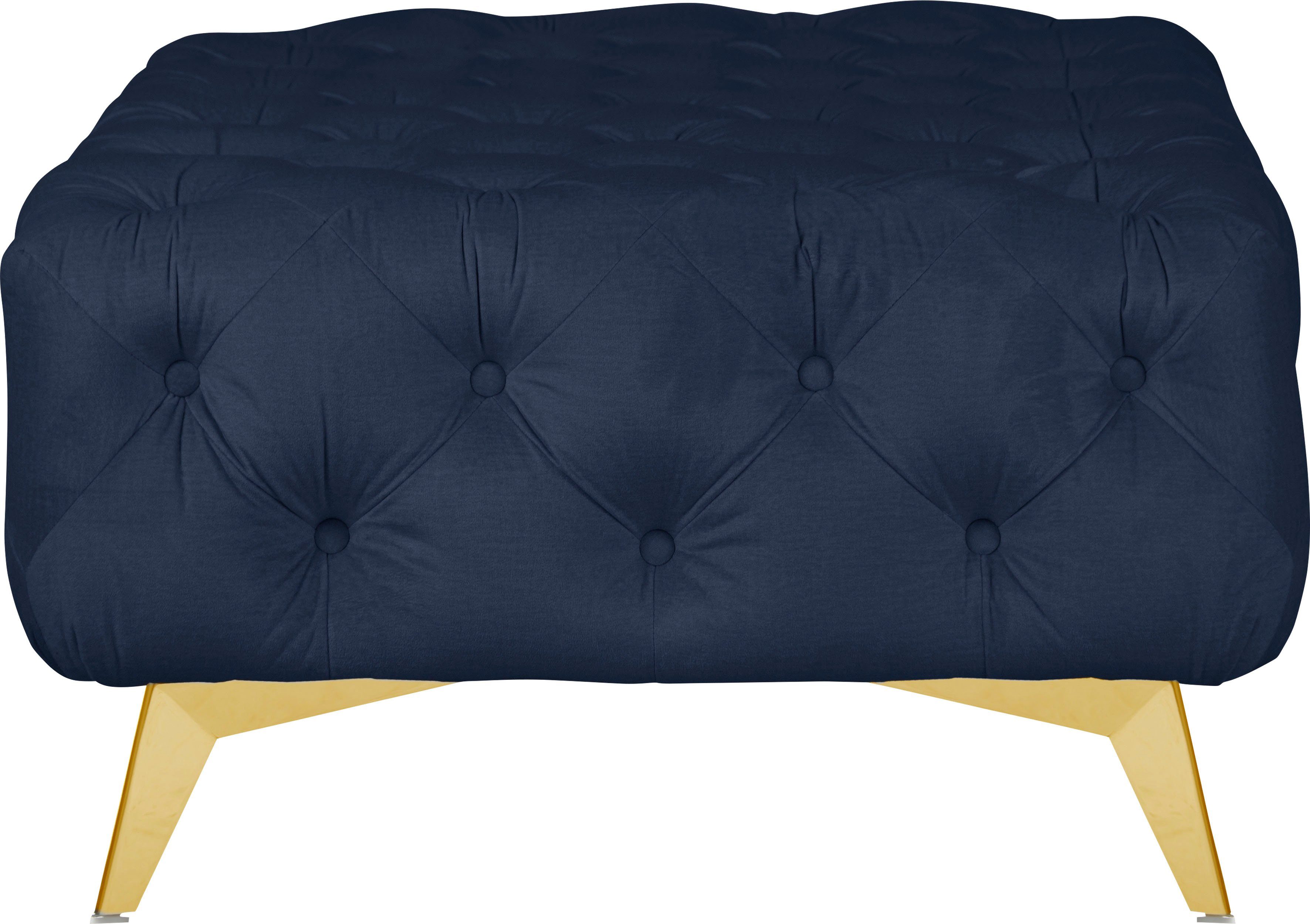 leonique hocker amaury chesterfield-look, breedte 80 cm, kleur van de poten ter keuze blauw