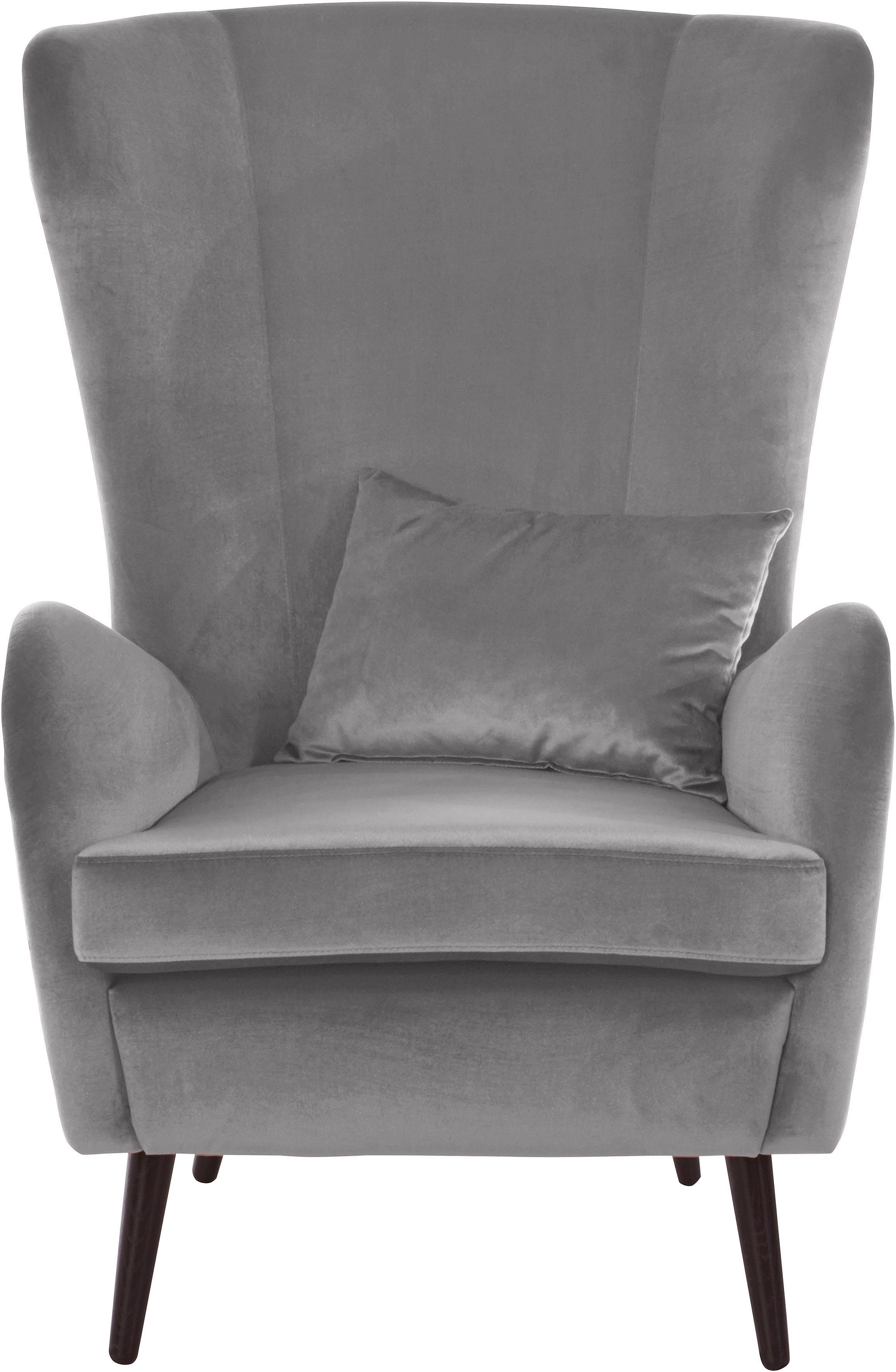 Guido Maria Kretschmer Home&Living Fauteuil Salla naar keuze met of zonder hocker, grote fauteuil: afm. bxdxh: 78x94x118 cm, overtrekstof ook in luxe-microvezel in imitatiebont-loo