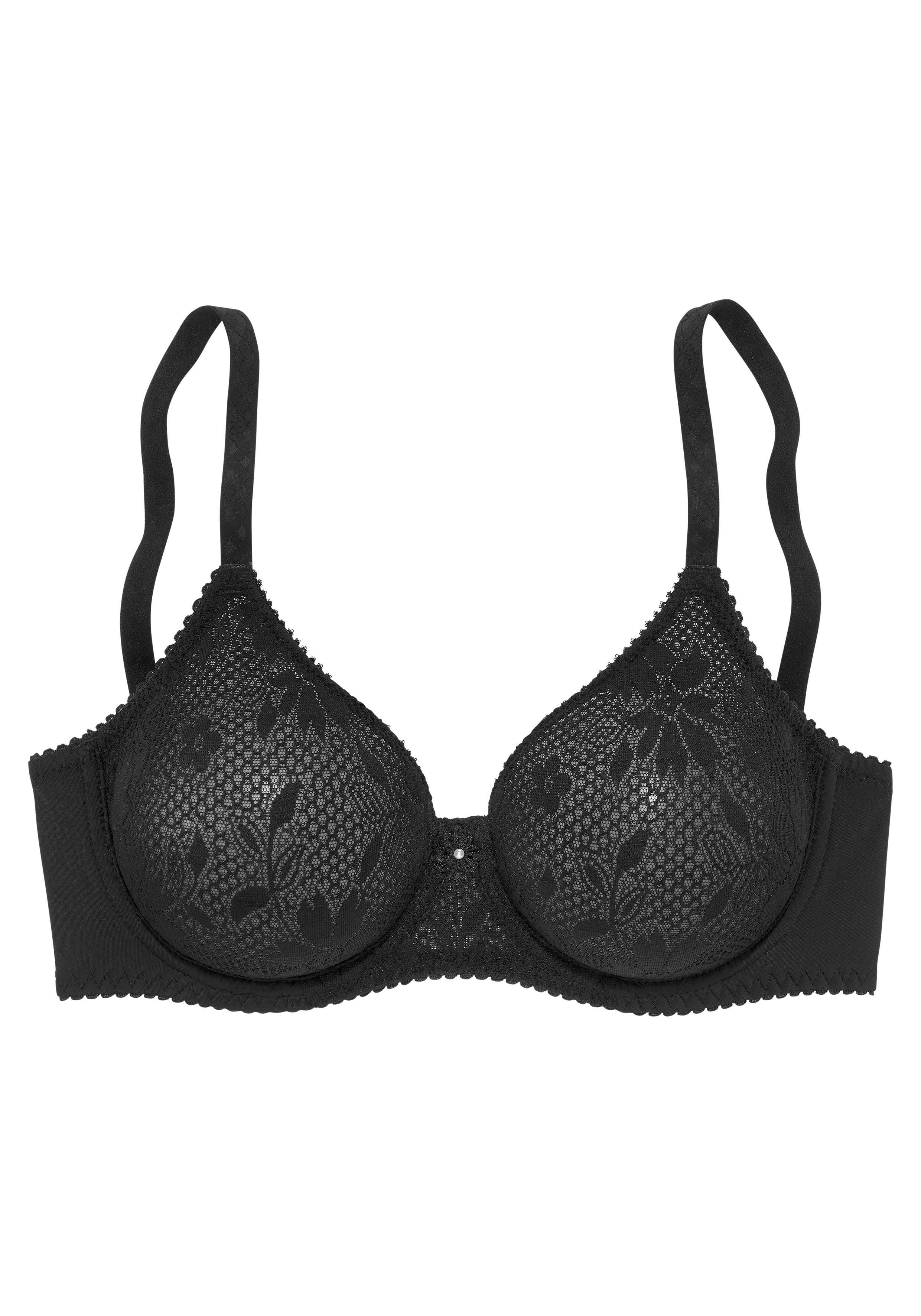 Nuance T-shirt-bh met beugel, met naadloze cups van gladde kant, dessous