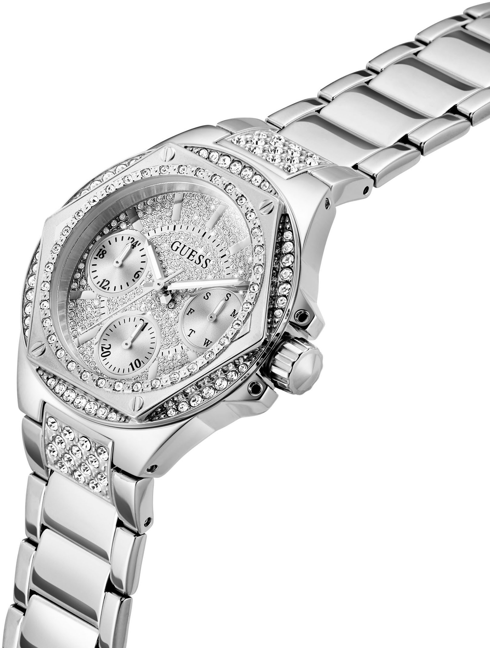 Guess Multifunctioneel horloge Envy Quartz horloge, polshorloge, dameshorloge, datum, weekdag, roestvrijstalen band
