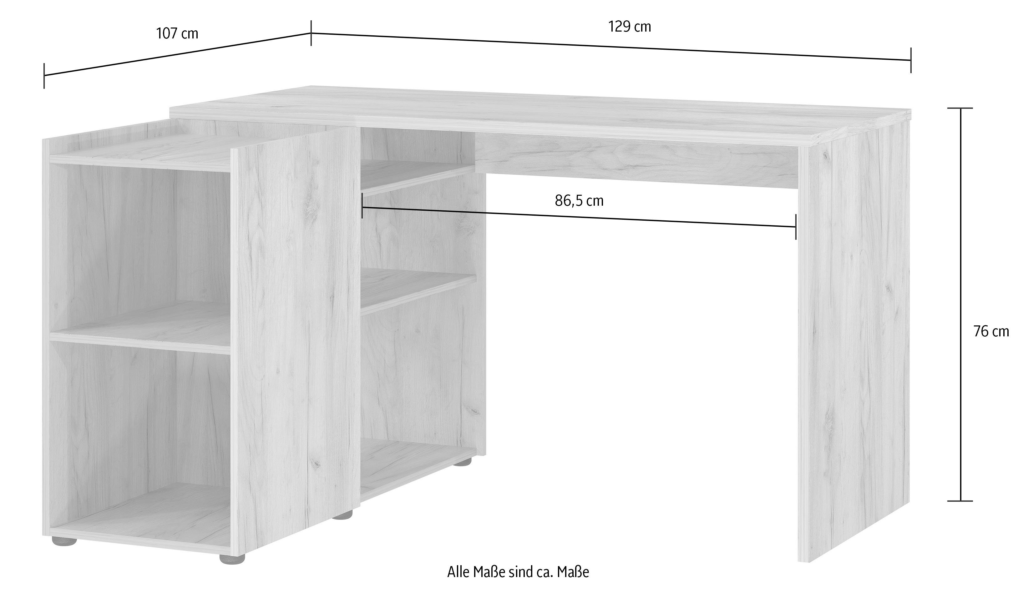 GERMANIA Hoekbureau Olvera Made in Germany, breedte 129 cm