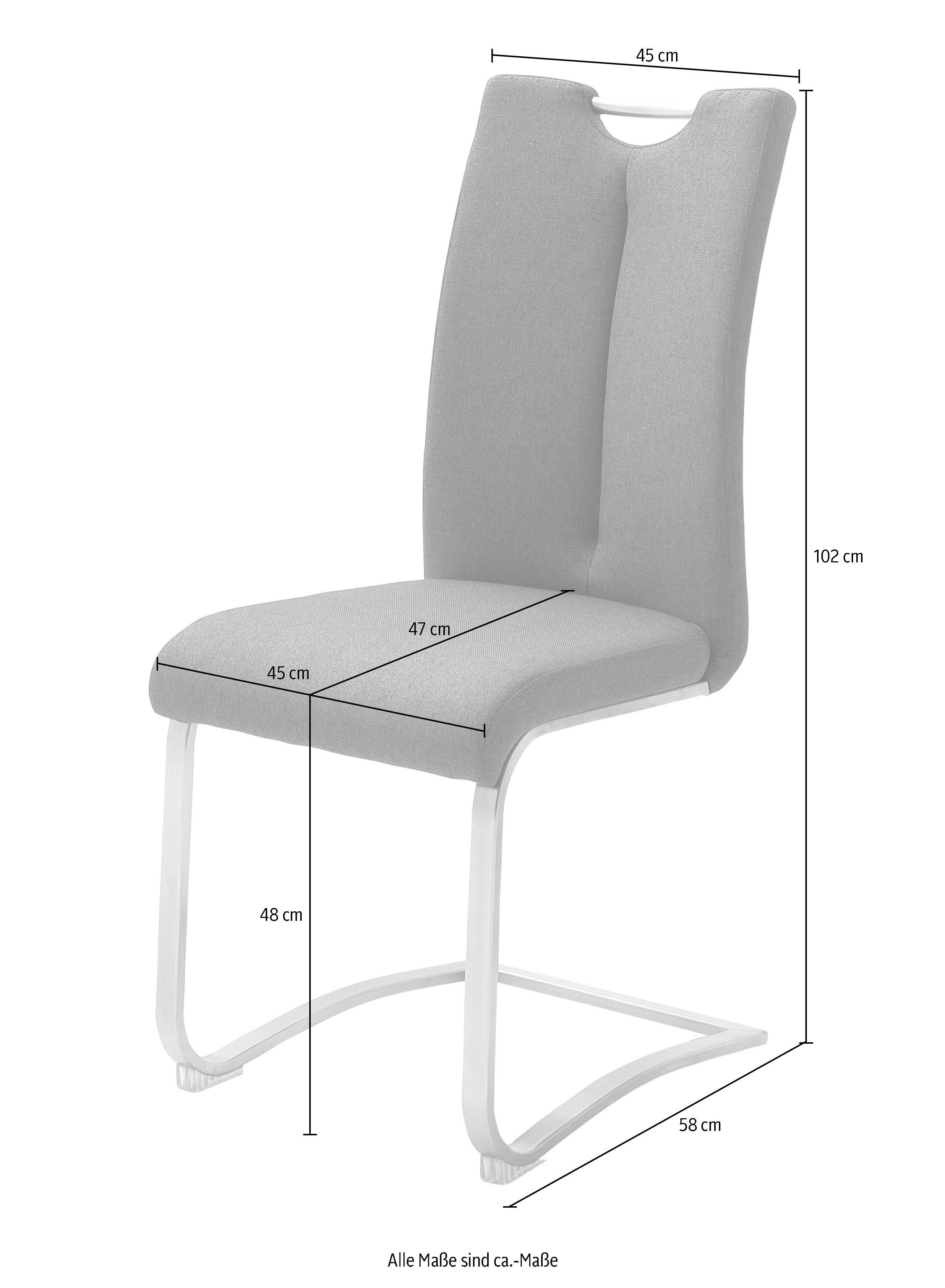 MCA furniture Vrijdragende stoel Artos XL set van 2, stoel met handgreep, belastbaar tot 140 kg (set, 2 stuks)