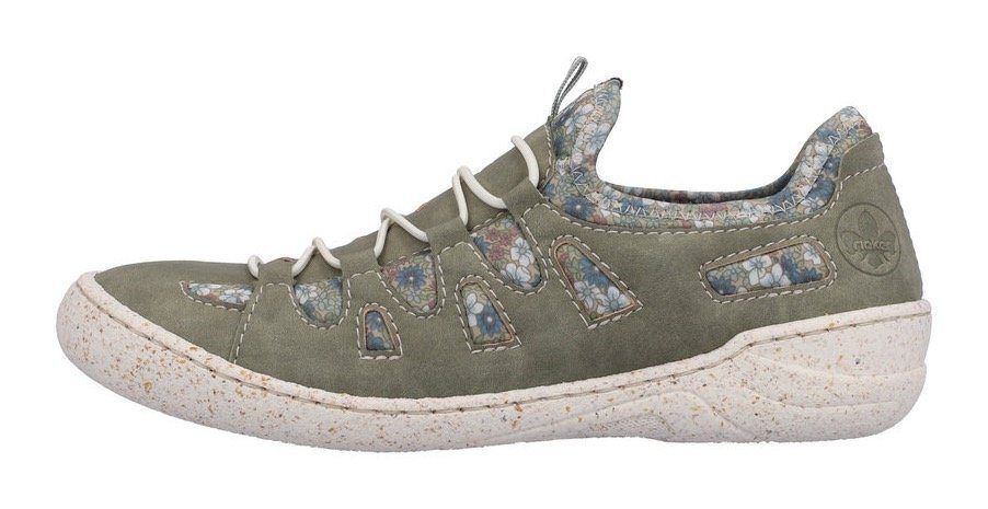 Rieker Slip-on sneakers Slipper, instapschoen, vrijetijdsschoen met bloemenprint