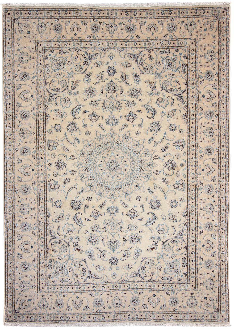 morgenland Wollen kleed Moud medaillon beige 199 x 148 cm Uniek exemplaar met certificaat