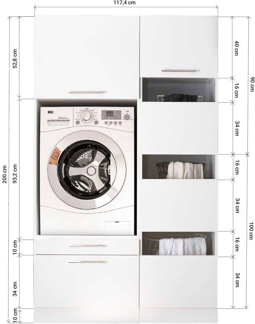 RESPEKTA Multifunctionele kastenset Clara-Set 8 (h x b x d) 200 x 117,4 x 67,6 cm (2 stuks)
