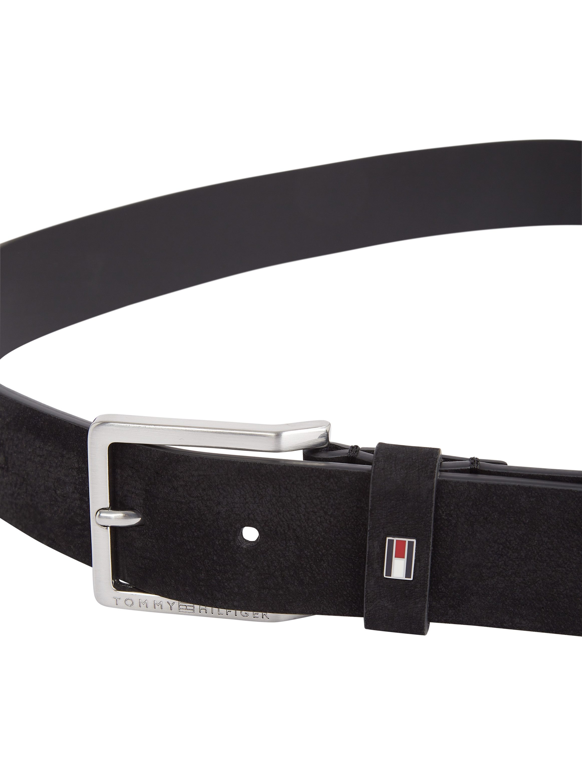 Tommy Hilfiger Leren riem OLIVER NUBUCK 3.5 Metalen patch eenvoudige doornsluiting