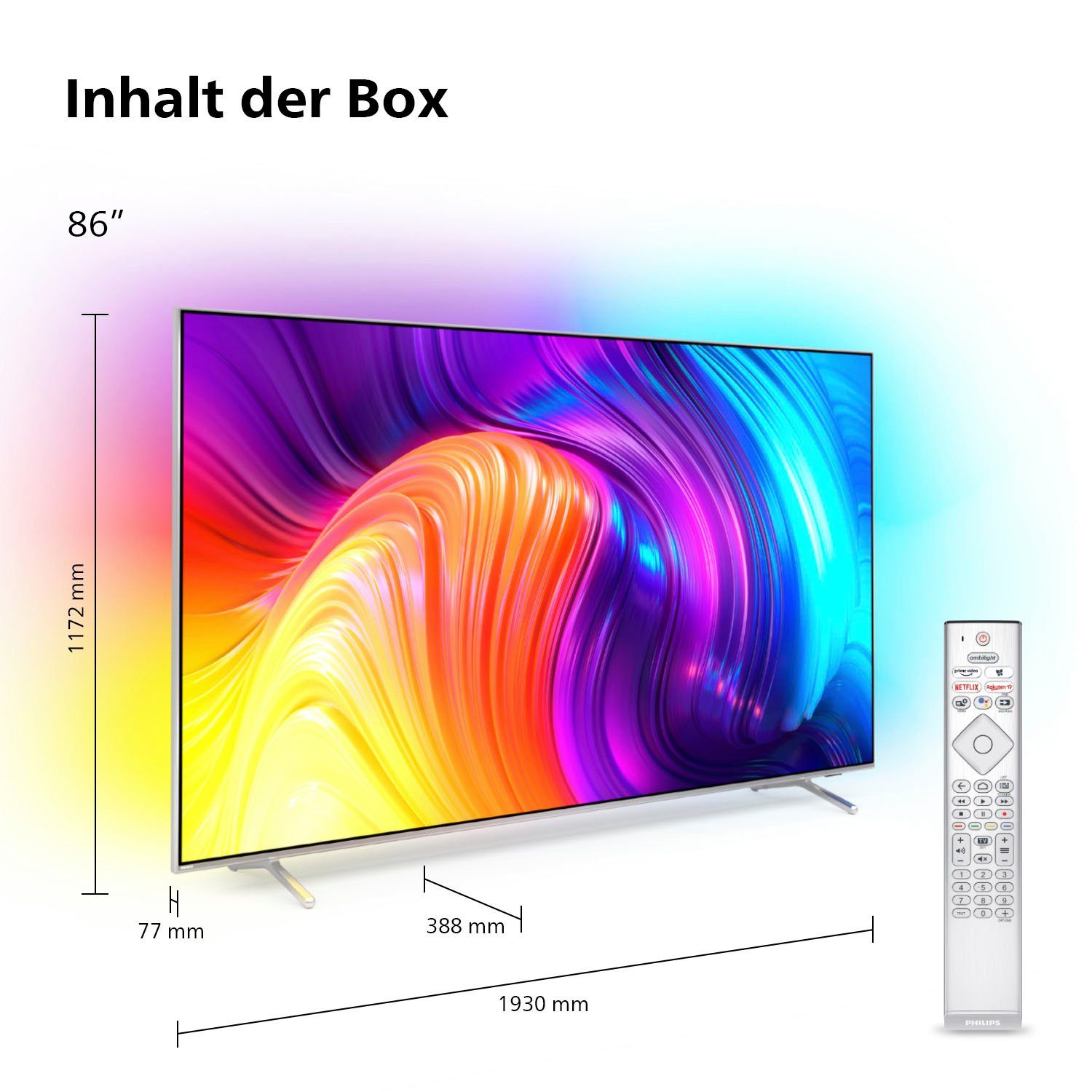 Philips Led-TV 86PUS8807/12, 217 cm / 86", 4K Ultra HD, Android TV - Smart TV - Google TV