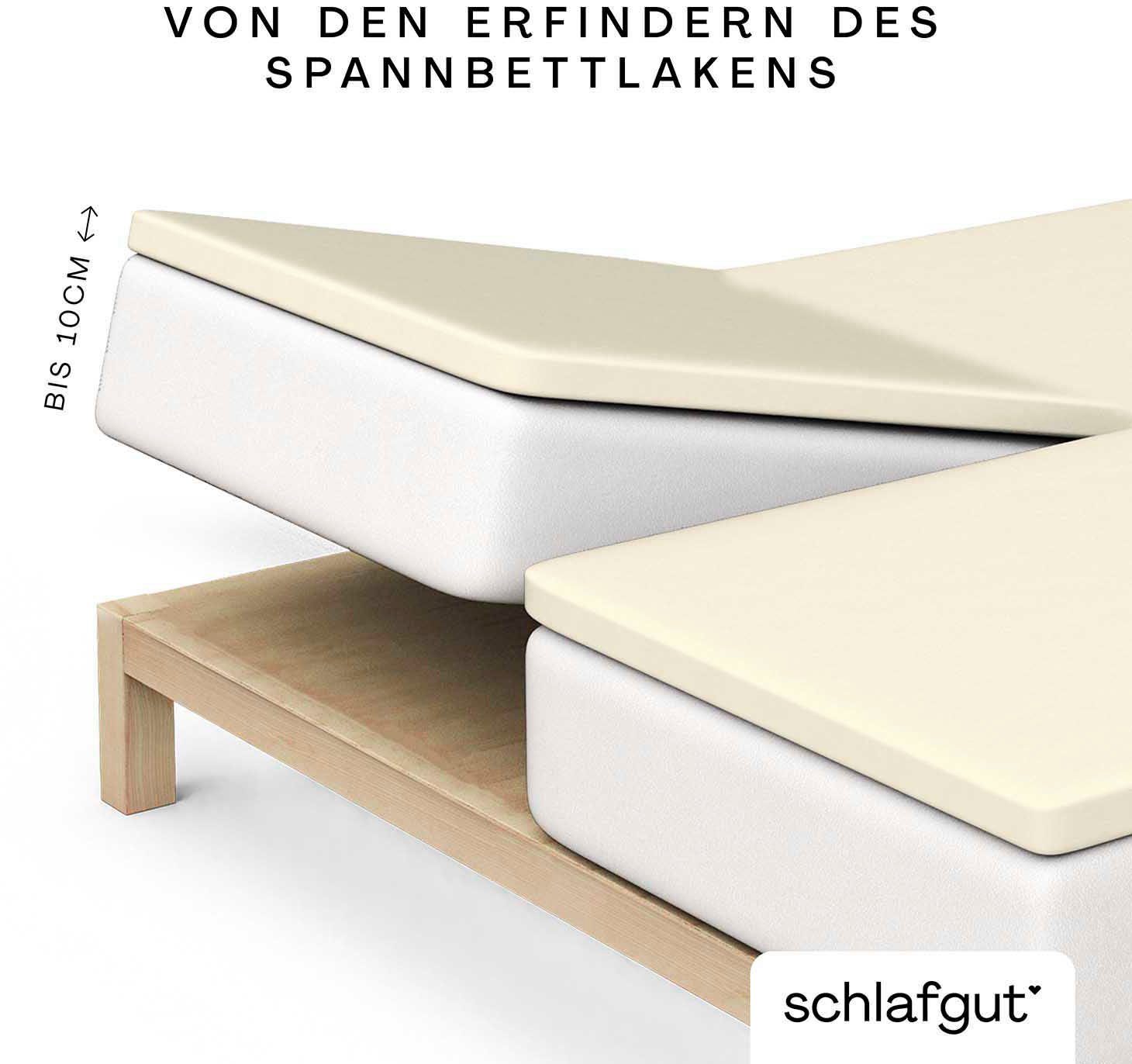 Schlafgut Hoeslaken Pure Split-Topper MADE IN GREEN by OEKO-TEX (1 stuk) hoeslakens geel