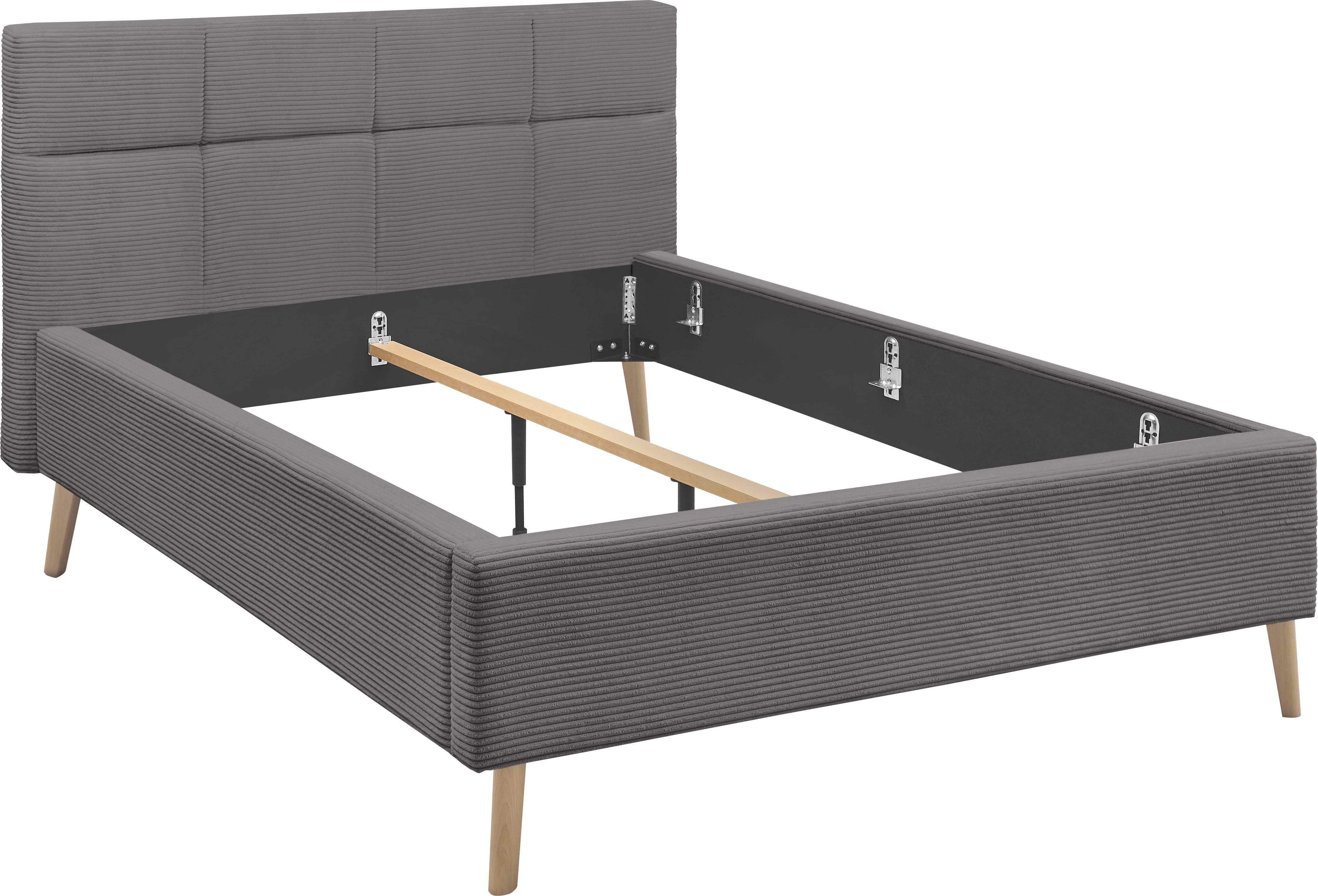 set one by Musterring Gestoffeerd bed Cary naar keuze met matras en lattenbodem, poten in natuurlijk eiken