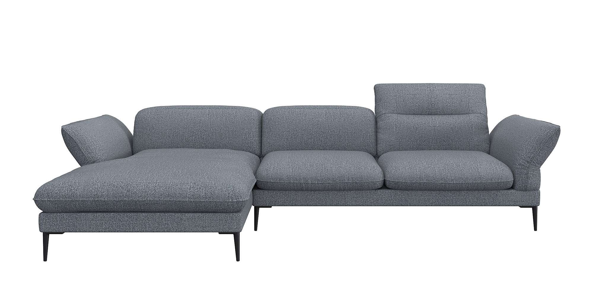 FLEXLUX Hoekbank Salino, functionele bank met recamiere, relaxbank, hoekbank Bank met arm- en hoofdeinde verstellingen, koudschuim & staalgolven
