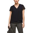 s.oliver black label blouse met korte mouwen in soepele laagjes-look zwart