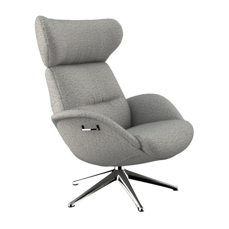 FLEXLUX Relaxfauteuil More, functionele stoel, gestoffeerde stoel, armleunstoel, TV-fauteuil Premium comfort, rug- en hoofdeindeverstelling, draaibaar, voet van aluminium