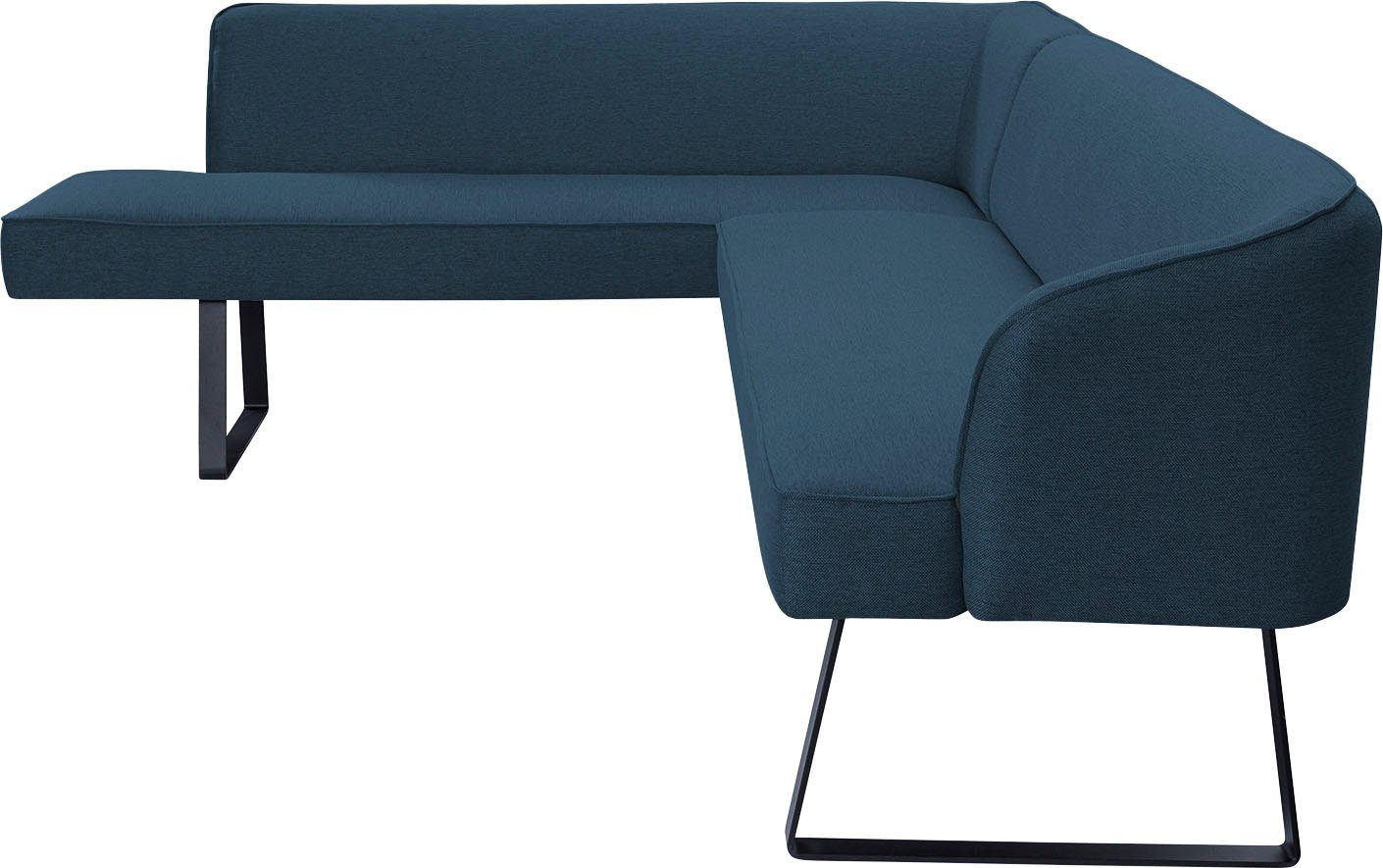 exxpo - sofa fashion Hoekbank Americano met opstaande naad en metalen poten, bekleding in verschillende kwaliteiten