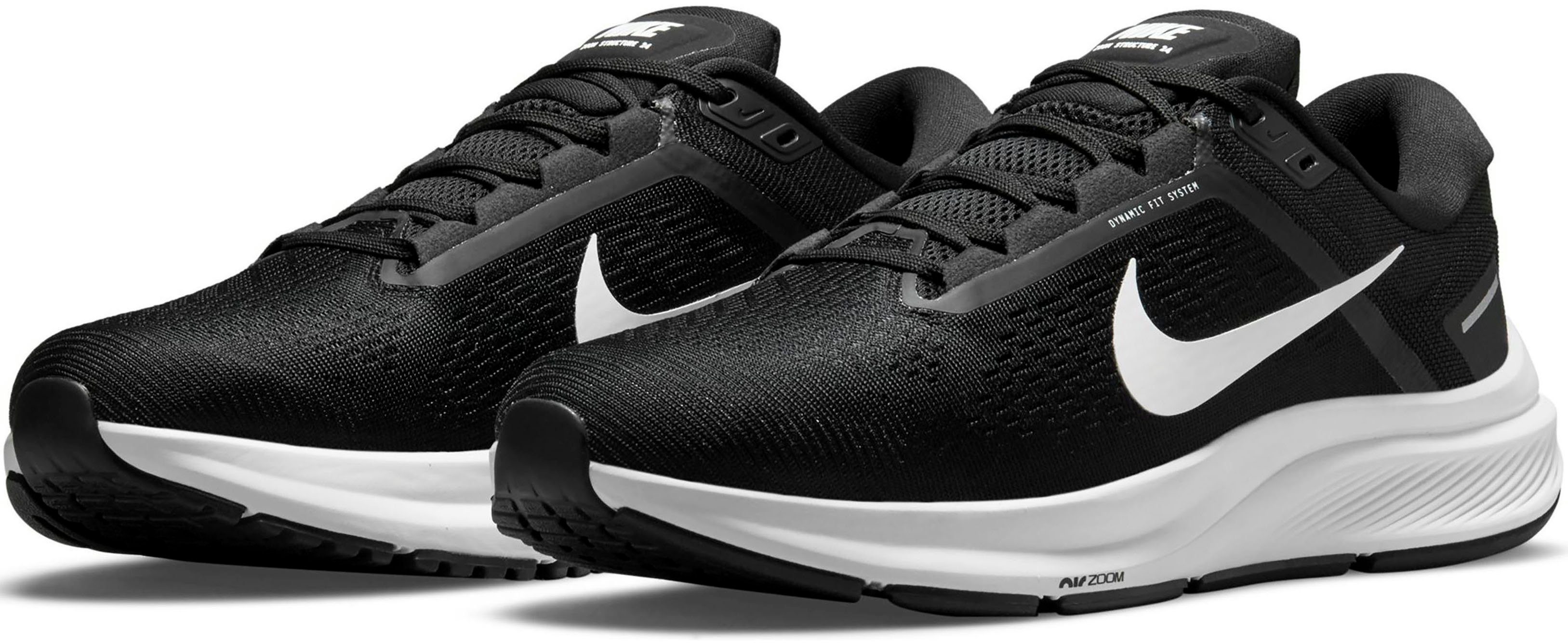 Nike Nike air zoom structure 24 hardloopschoenen zwart-wit heren heren