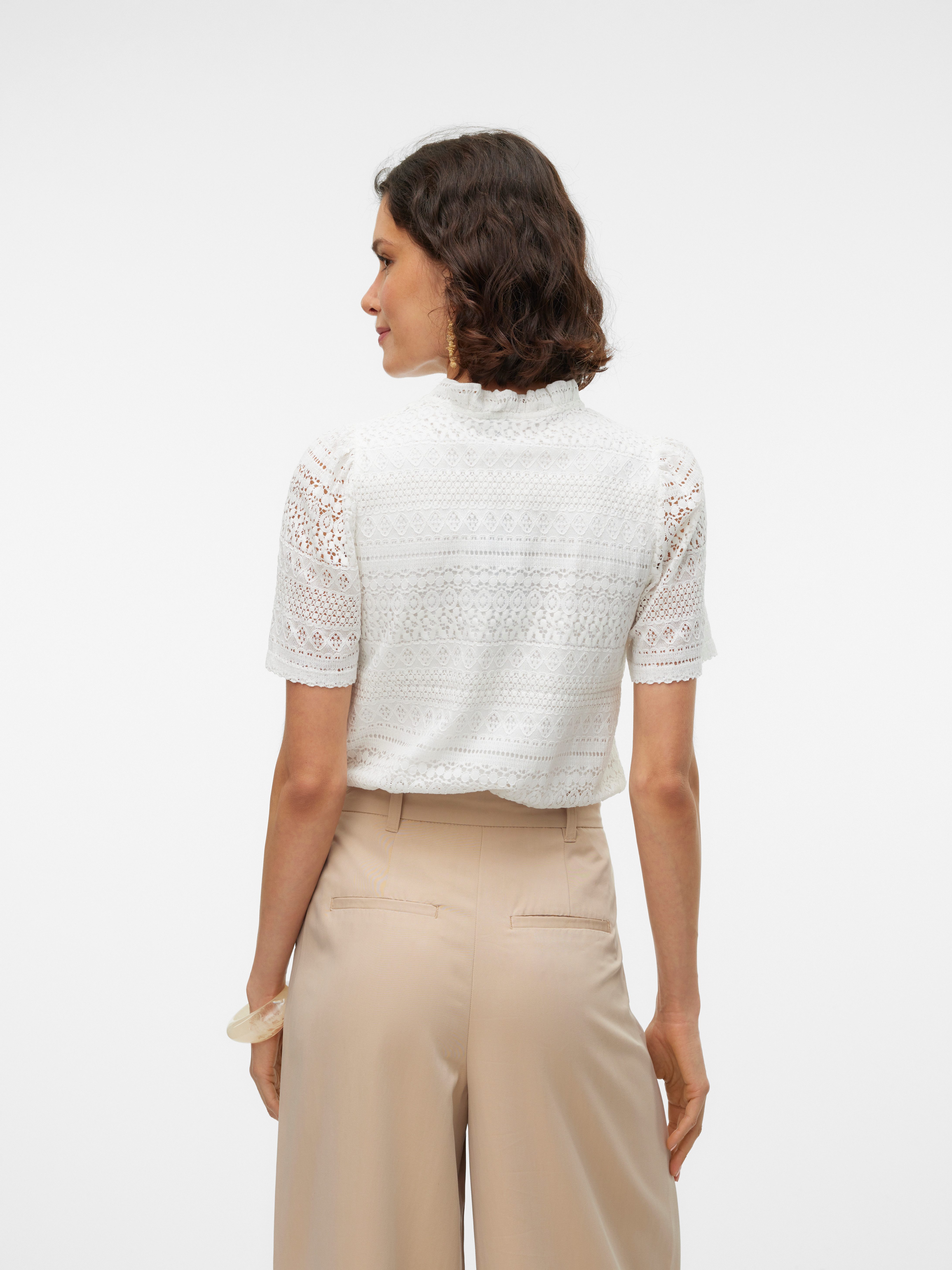 Vero Moda Kanten shirt VMHONEY LACE S/S TASSEL TOP WVN GA