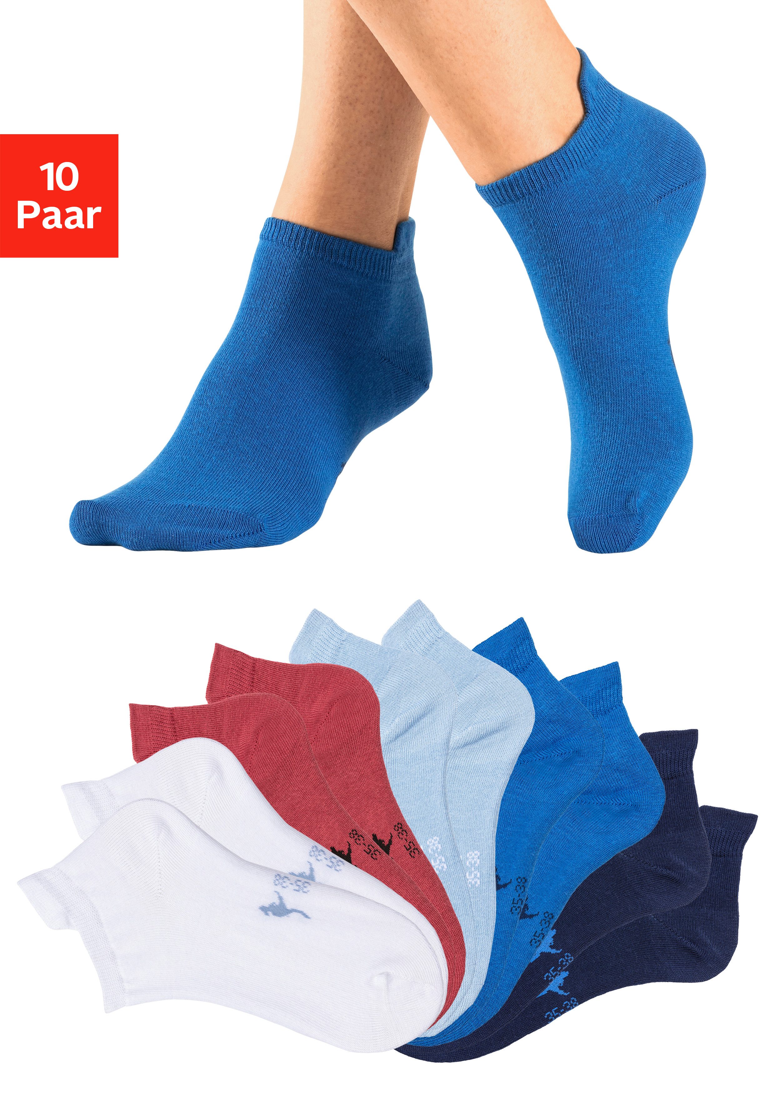 KangaROOS Sneakersokken met verlengd boord aan de achterkant (set, 10 paar)