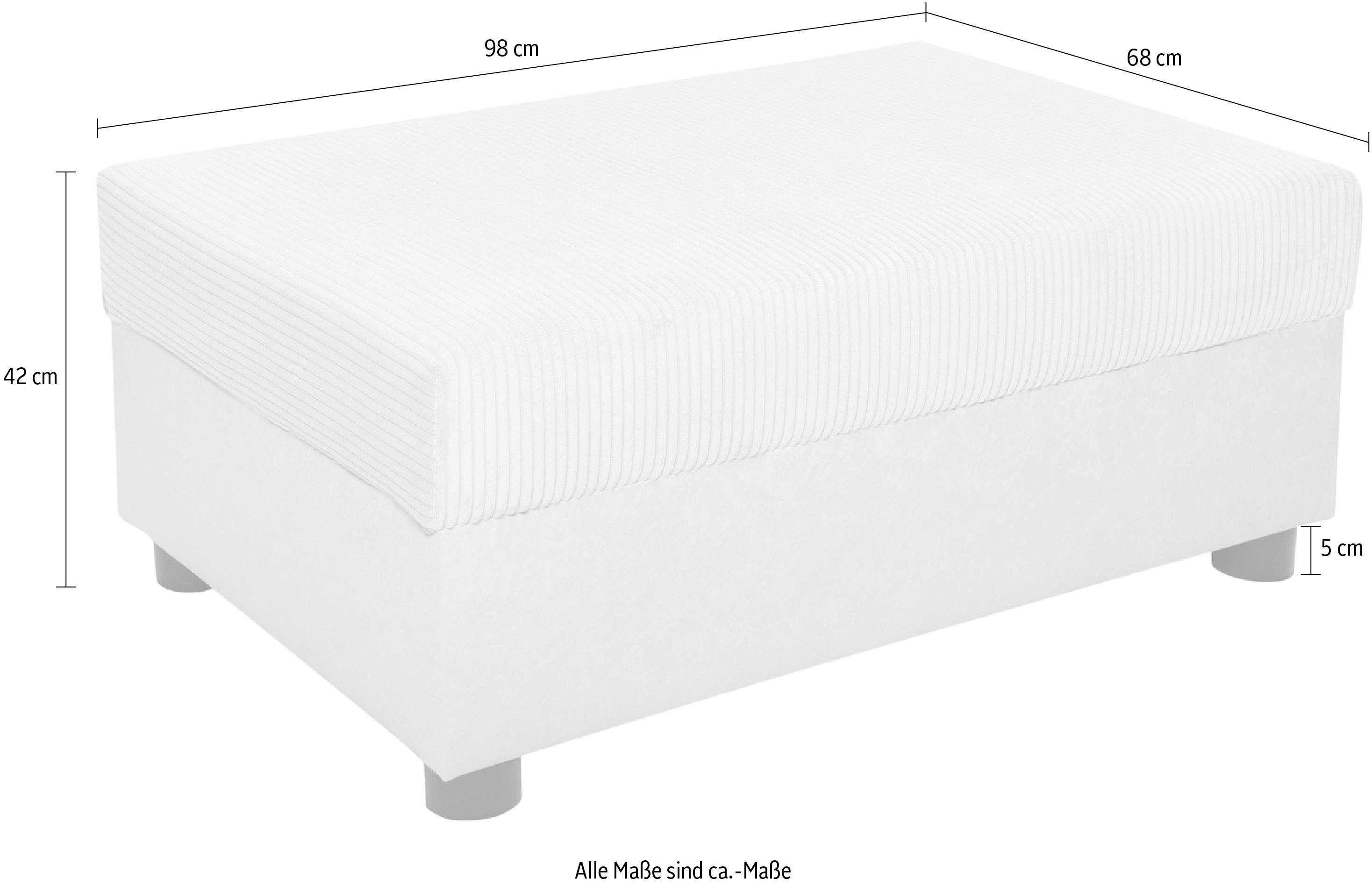 COLLECTION AB Hocker Parma Vrij te plaatsen, comfortabele bonellfeder, individueel combineerbaar