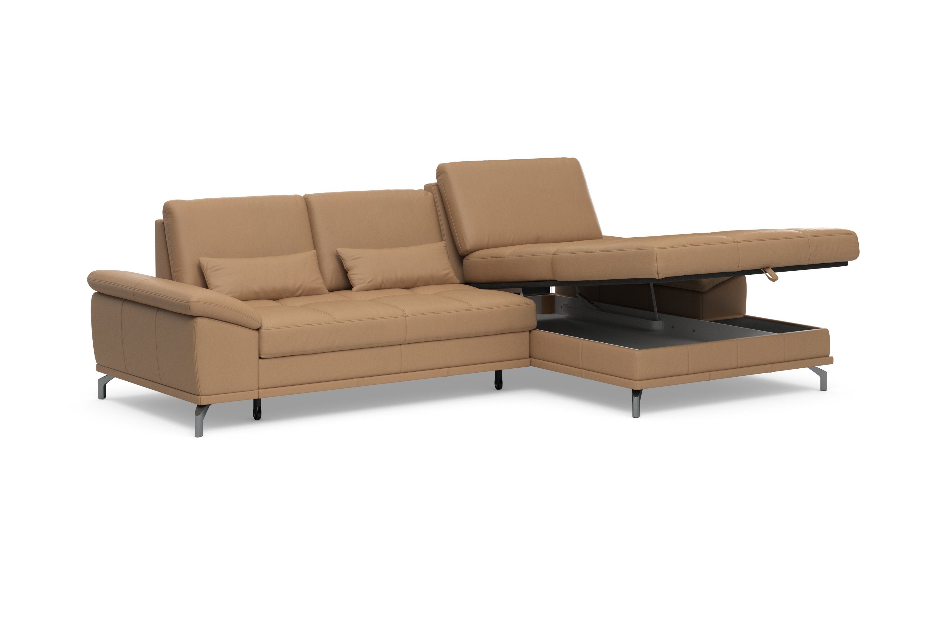 Places of Style Hoekbank Costello L-vorm, met zitdiepteverstelling, armleuningverstelling en