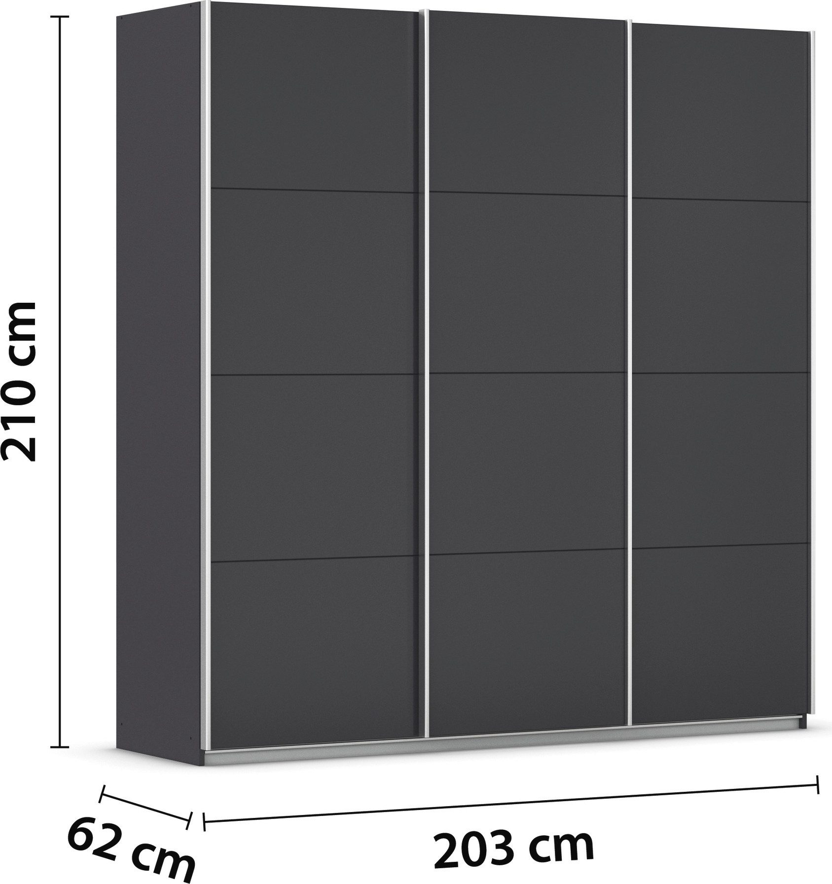 rauch Schuifdeurkast Kledingkast kast garderobe AGORDO met decor- of hoogglansfront doordachte binnenuitrusting, in 4 breedtes en 2 hoogtes made in germany