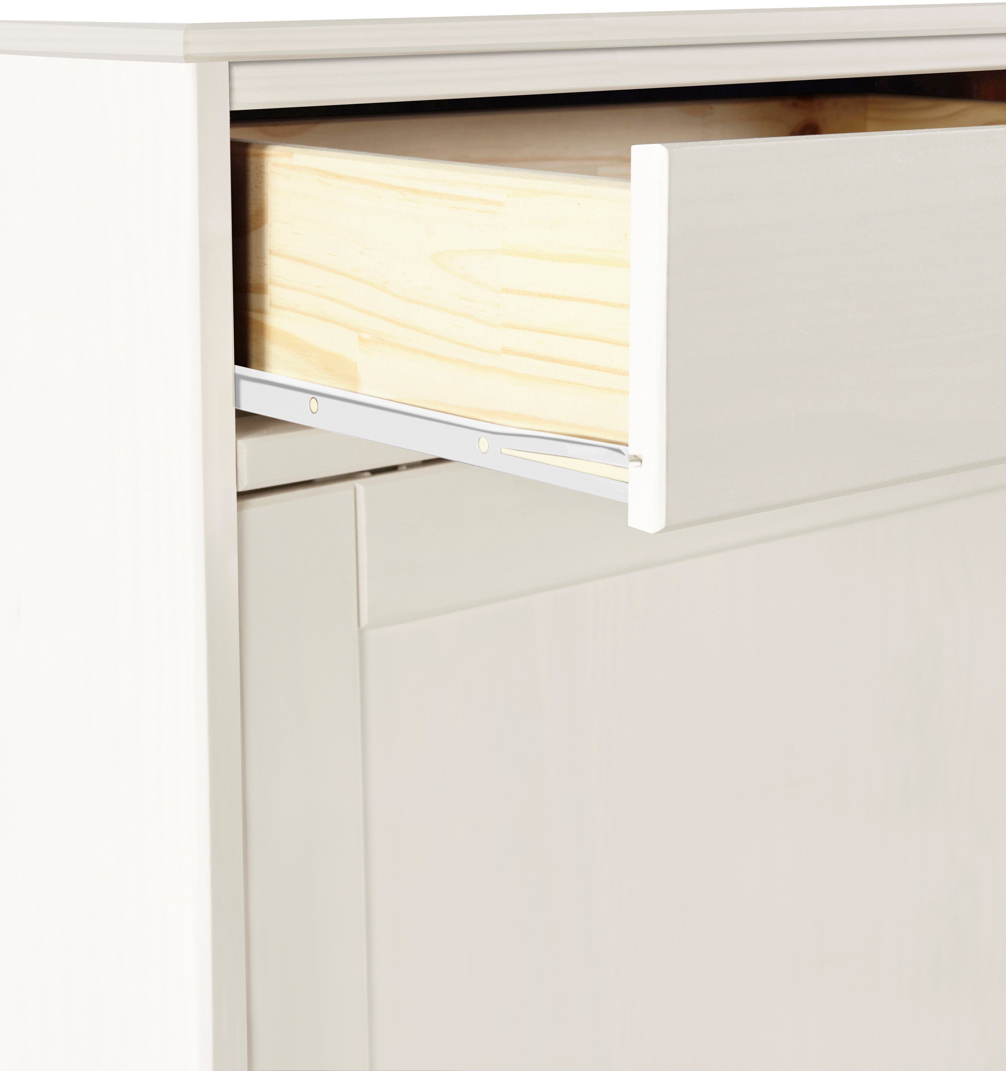 Home affaire Dressoir Schröder Commode, 2 schuifdeuren, 2 lades, van massief dennenhout