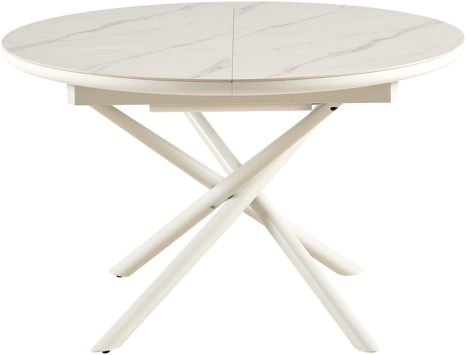 SalesFever Eettafel Stuttgart rond, keramiek, uitschuifbaar van 120 - 160 cm