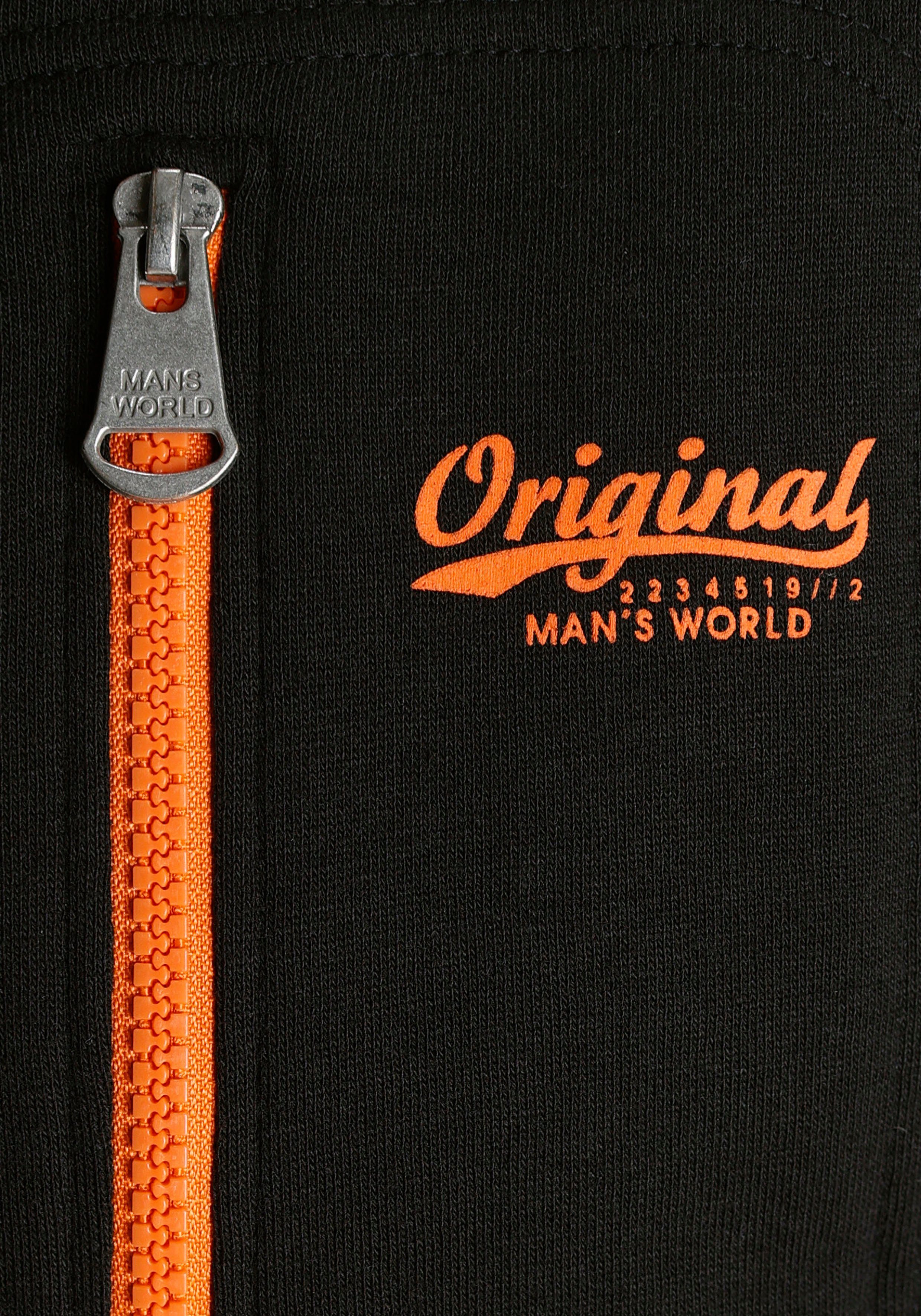 Man's World Sweatvest met contrastkleurige ritssluiting