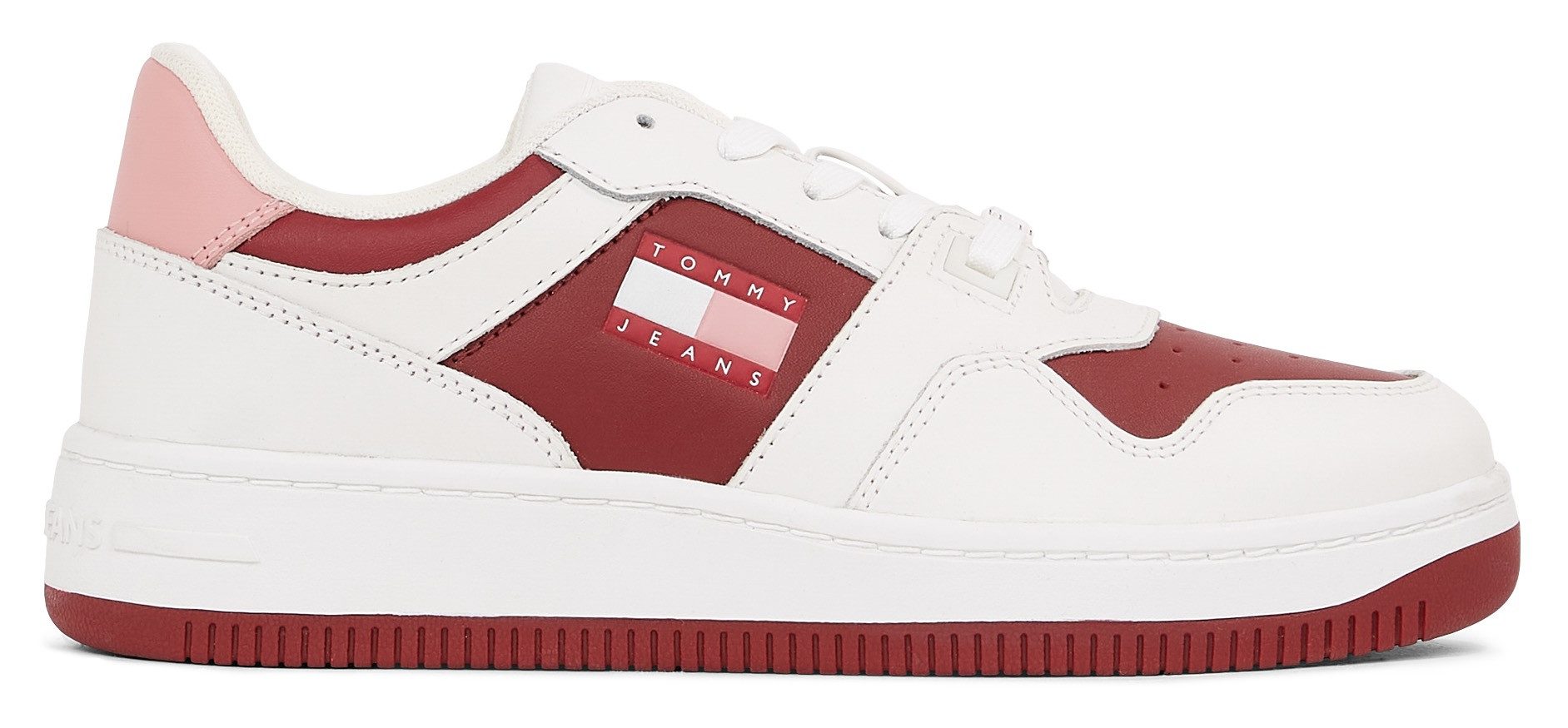 TOMMY JEANS Plateausneakers TJW RETRO BASKET TONAL LOGO , vrijetijdsschoen, lage schoen, veterschoen met zijlijk logovlag