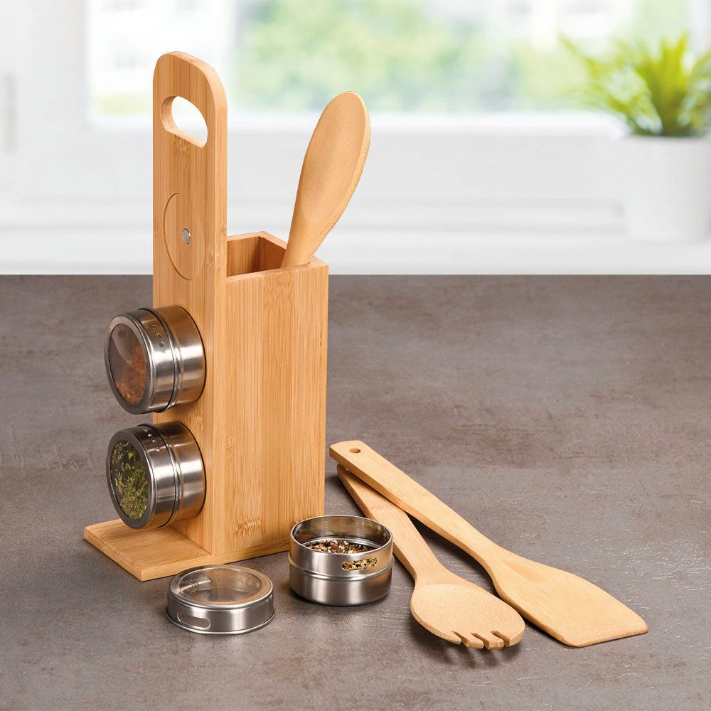 KESPER for kitchen & home Keukenorganizer set Keukenhulpmiddelen-set, 7-delig set gemaakt van fsc®-gecertificeerd bamboe (set, 7-delig)