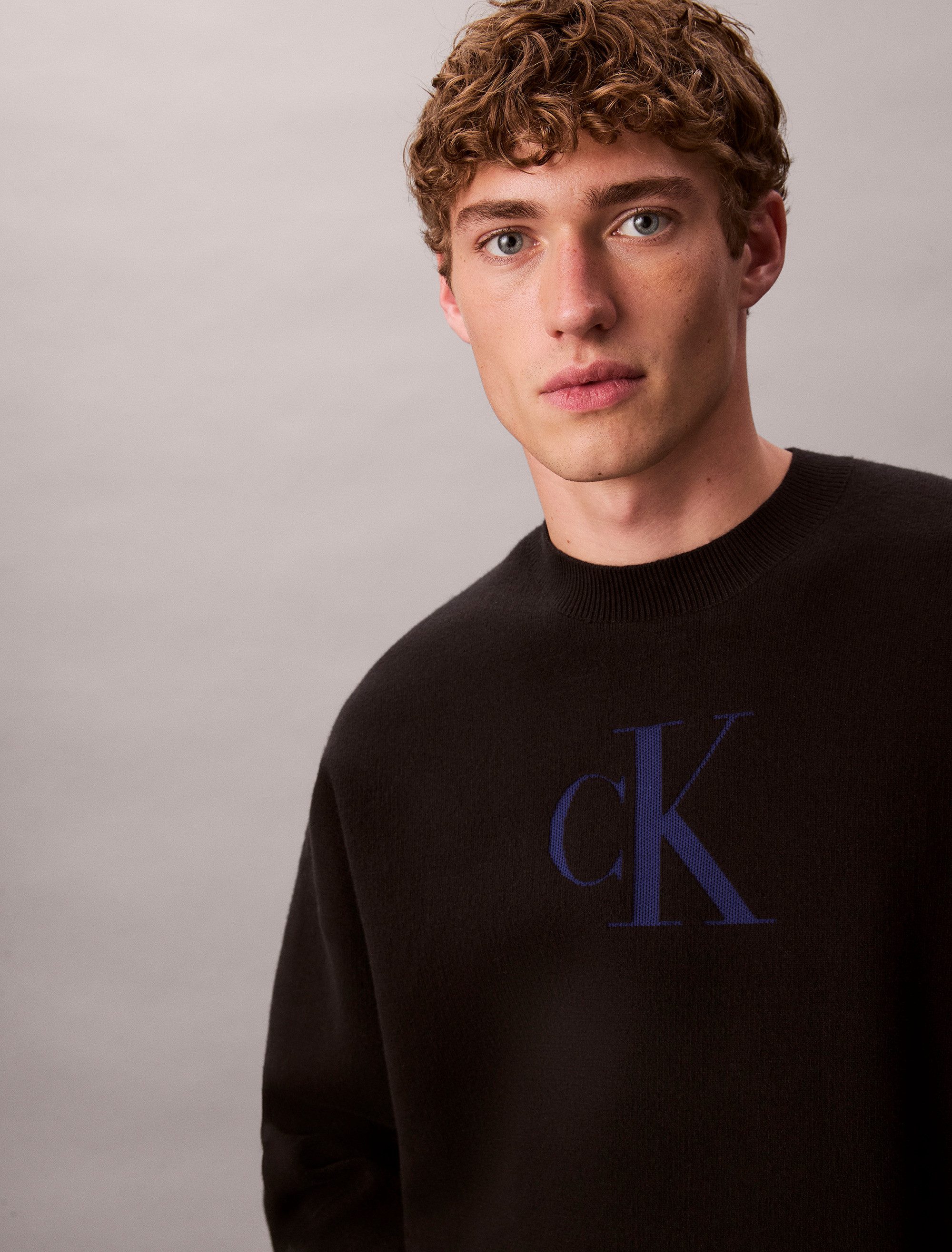 Calvin Klein Trui met ronde hals LS CTTN CASHMERE 3D LOGO CRWNK S