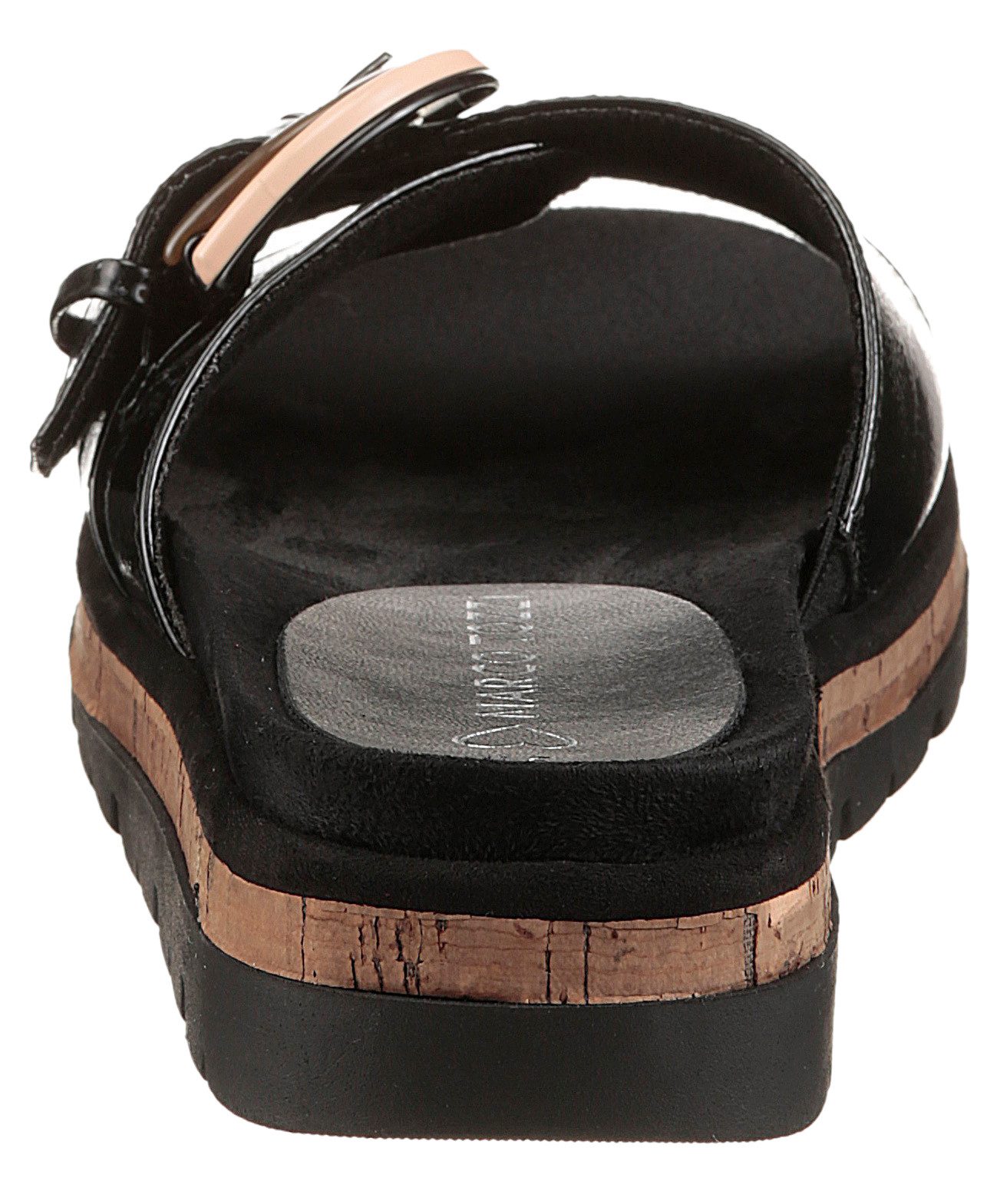 Marco Tozzi Slippers , plateau, zomerschoen, instapschoen met decoratieve gesp