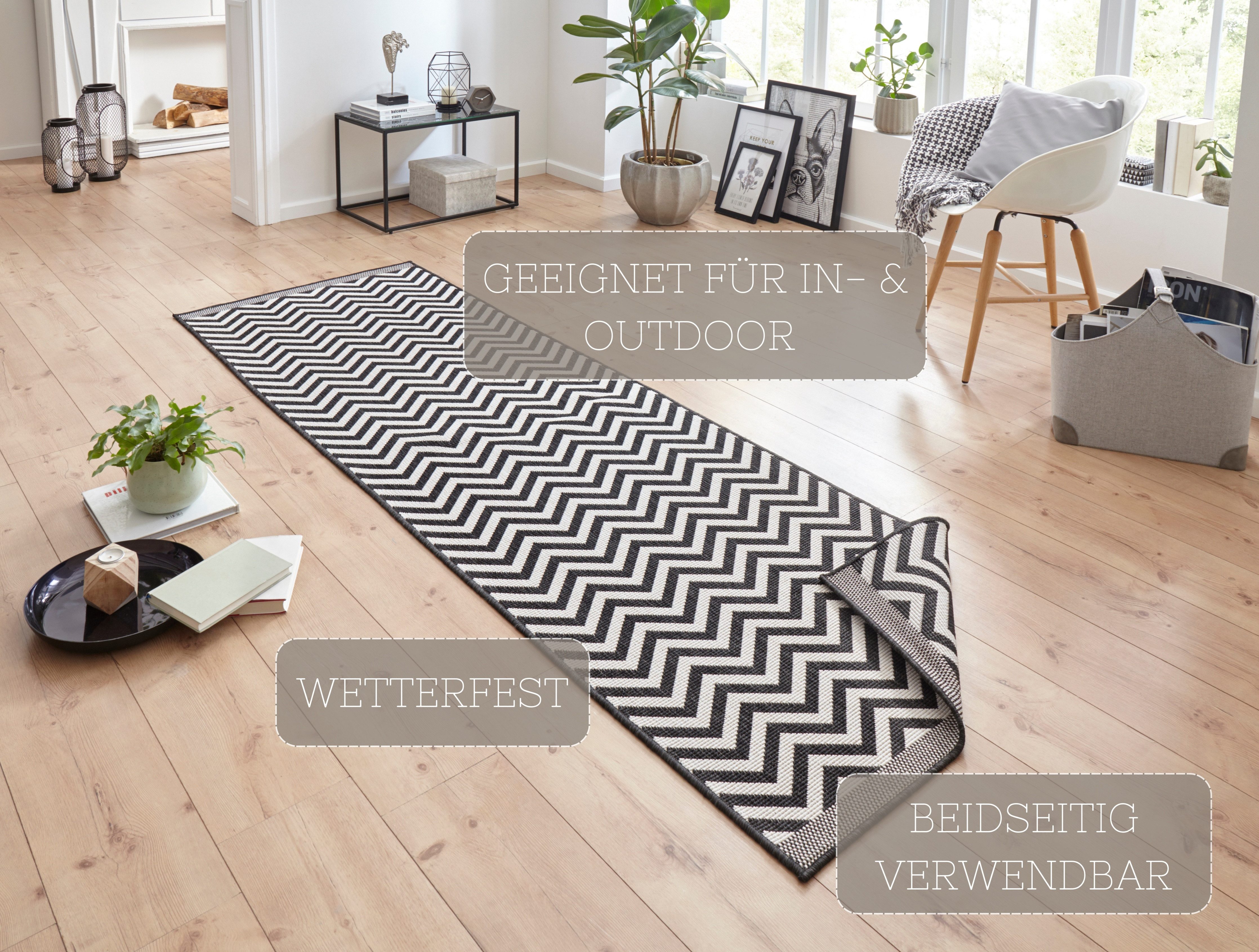 NORTHRUGS Vloerkleed Palma tweezijdig te gebruiken kleed Binnen- en buitengebruik, weerbestendig, balkon, loper, woonkamer, waterbestendig