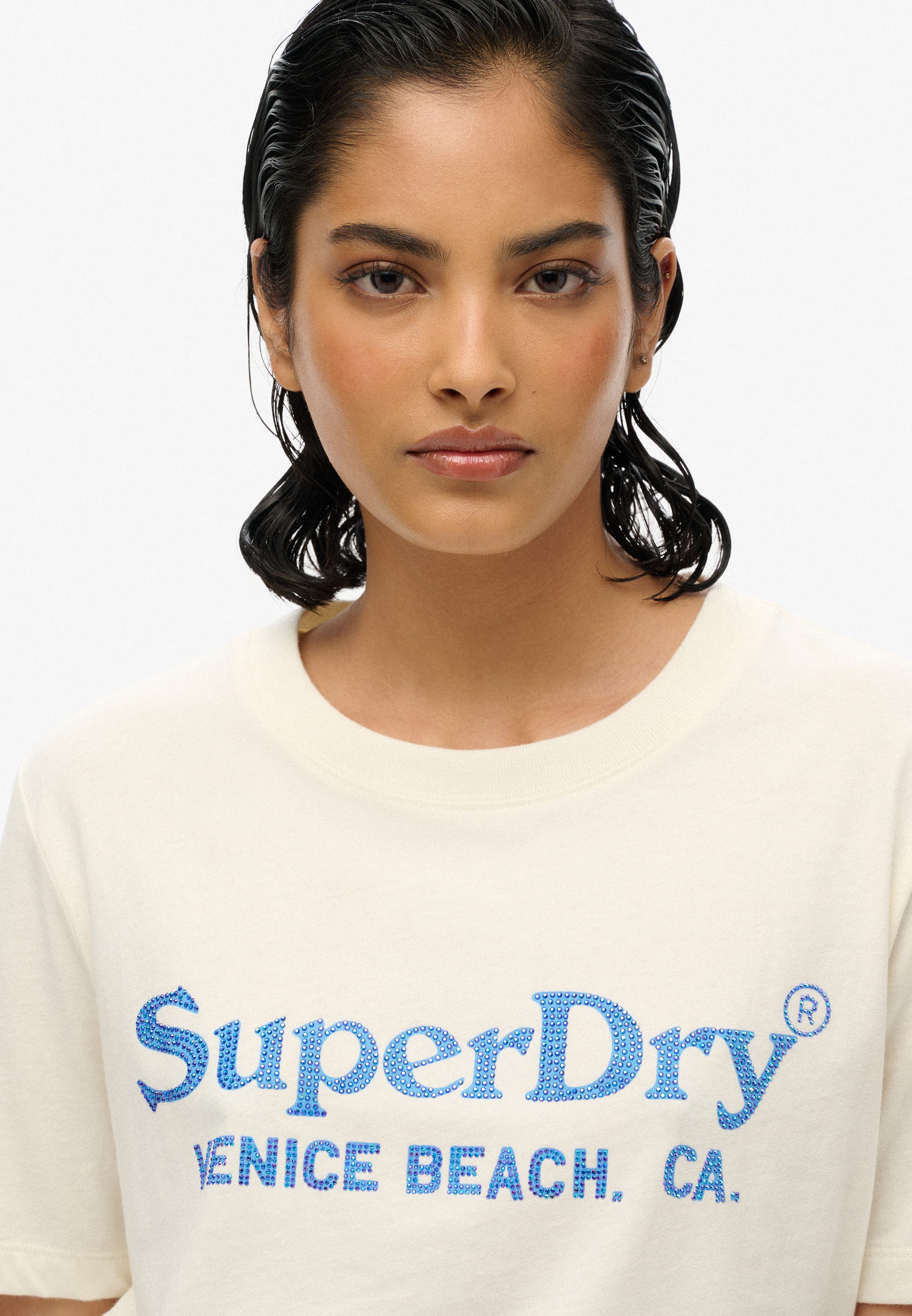 Superdry Shirt met korte mouwen VENUE METALLIC RELAXED TEE