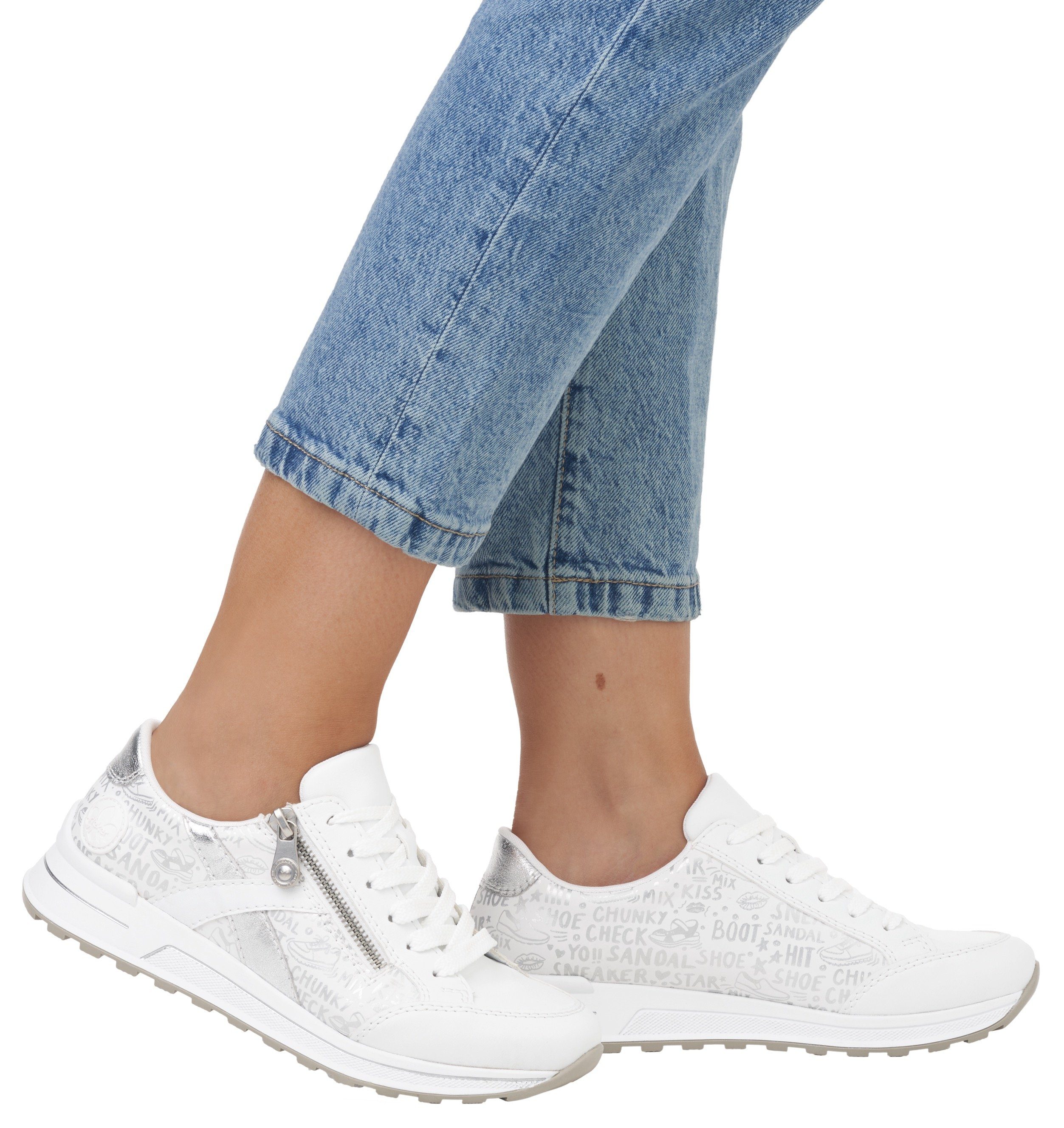 Rieker Sneakers verwijderbare zachte inlegzool, vrijetijdsschoen, lage schoen, veterschoen