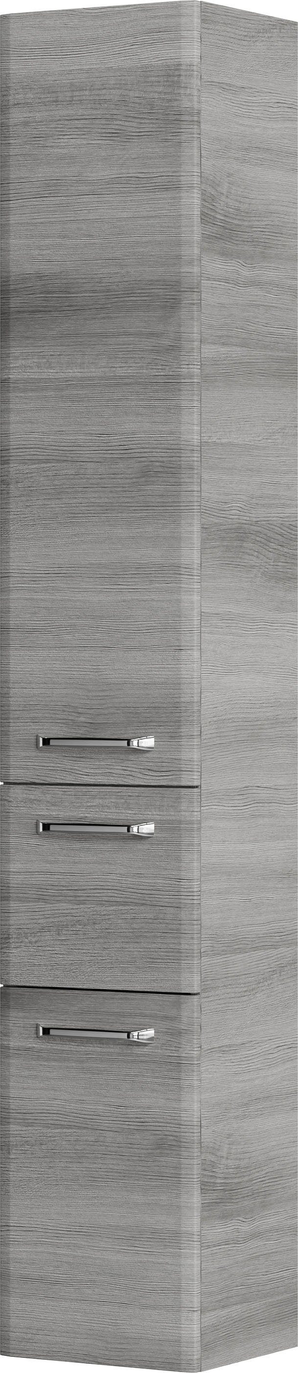 Saphir Badkamerserie Quickset 5-delig, glazen wastafel en LED-spiegelkast Hoge kast, onderkast, hangend kastje, inclusief deurdemper (6-delig)
