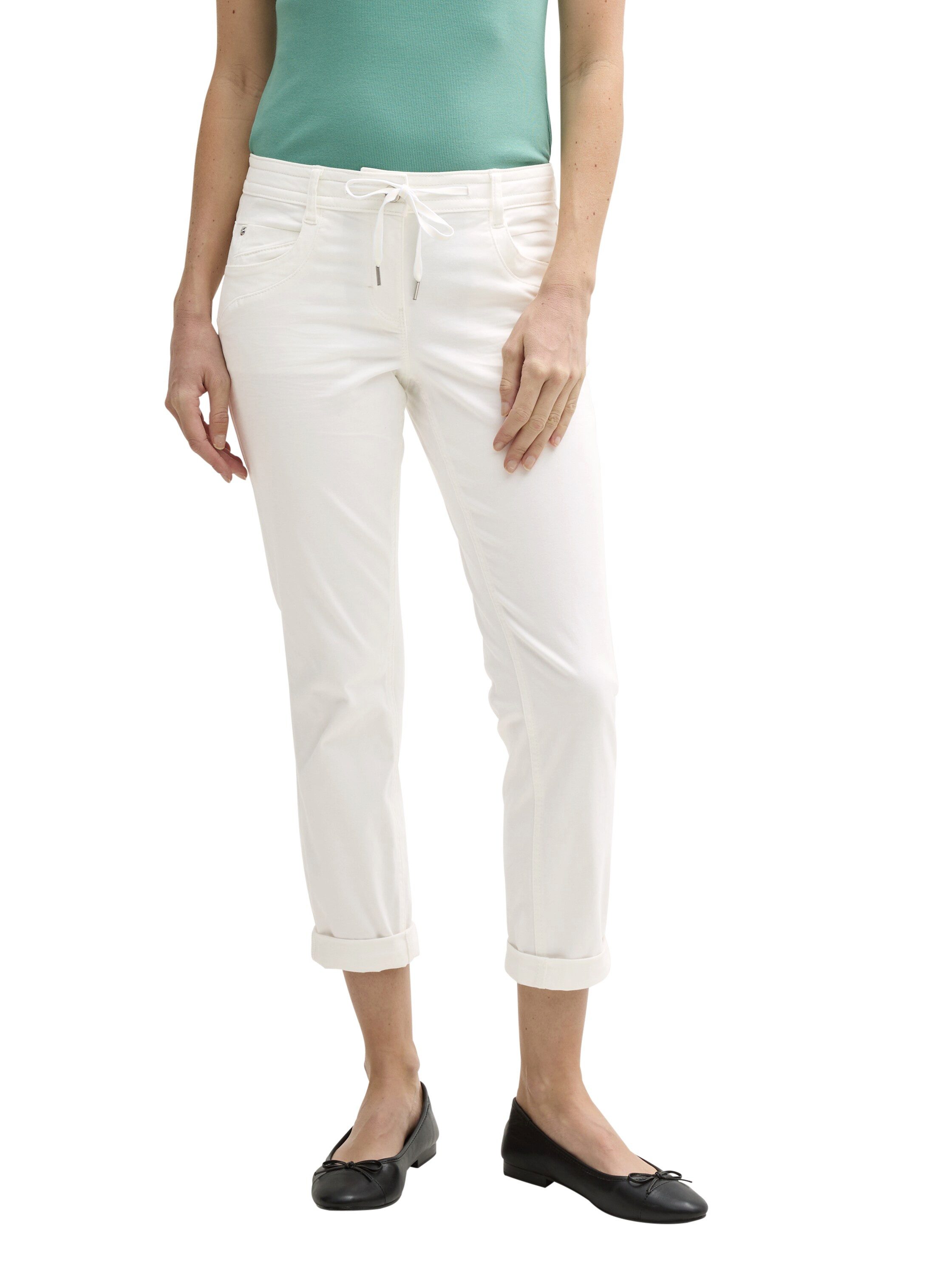 Tom Tailor 7/8 broek met strikband aan de boord dames 7/8-broeken maat 46 wit