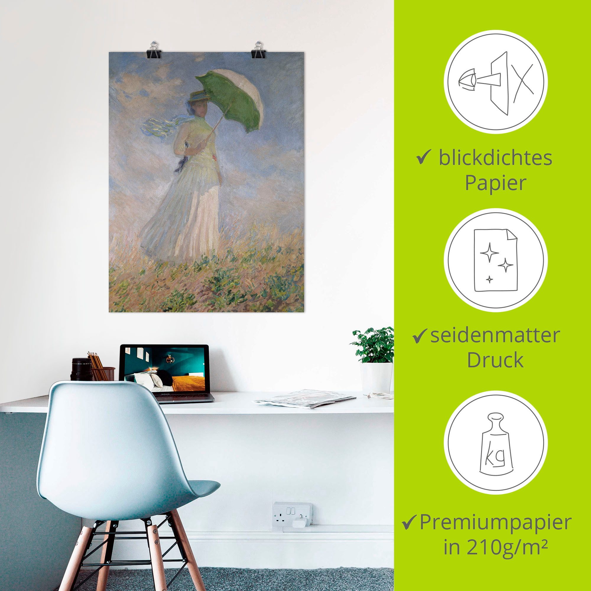 Artland Artprint Vrouw met parasol, Susanne Hoschedé als artprint op linnen, muursticker of poster in verschillende maten
