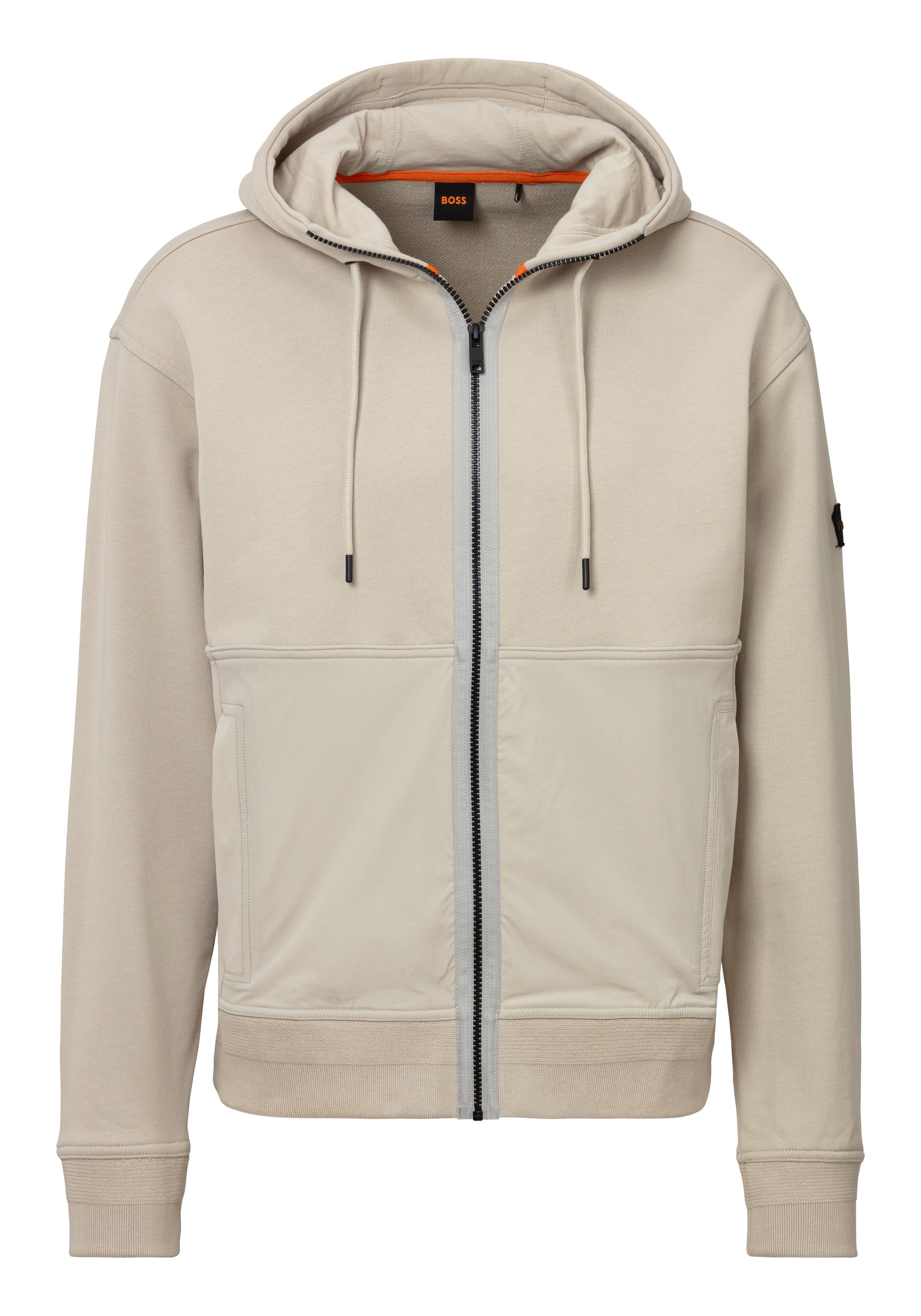 Boss Orange Sweatjack in effen design model 'Zebridhood'