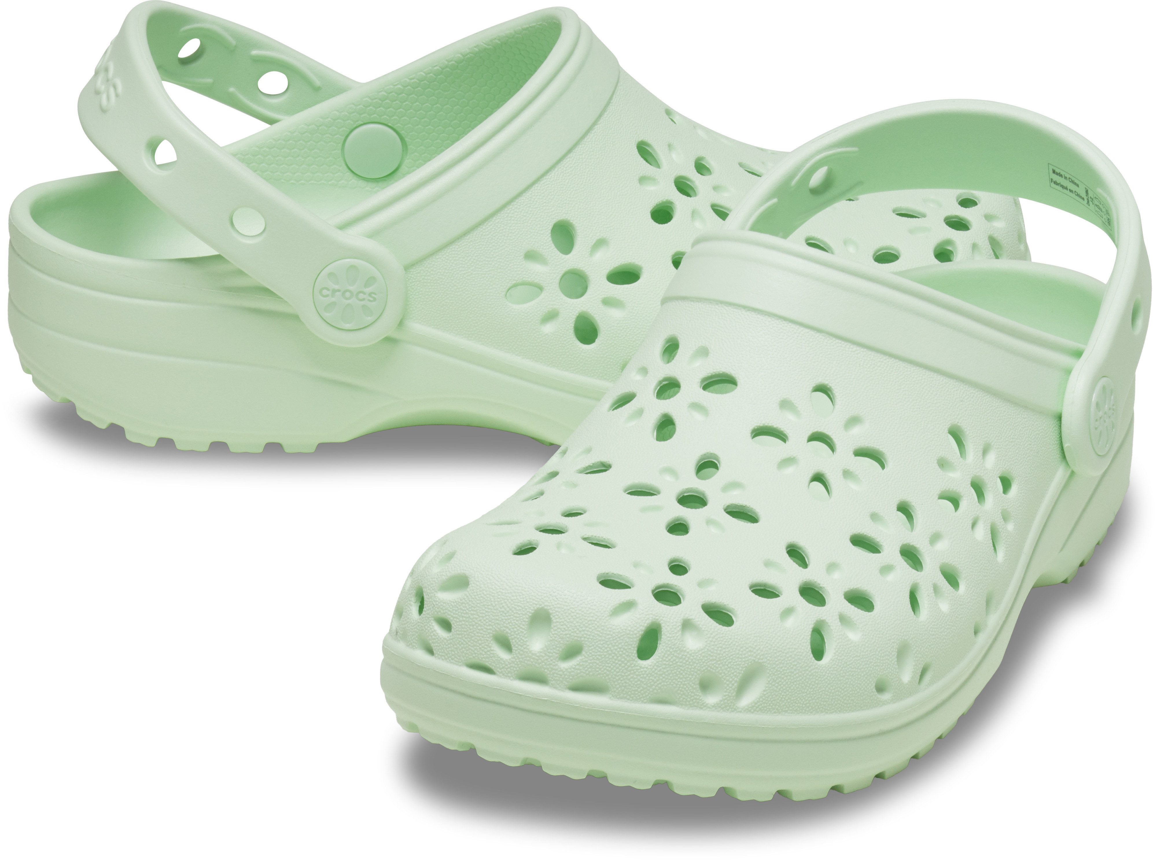 Crocs Clogs Classic Floral Cut Out Clog Sandaal met draaibare hielband