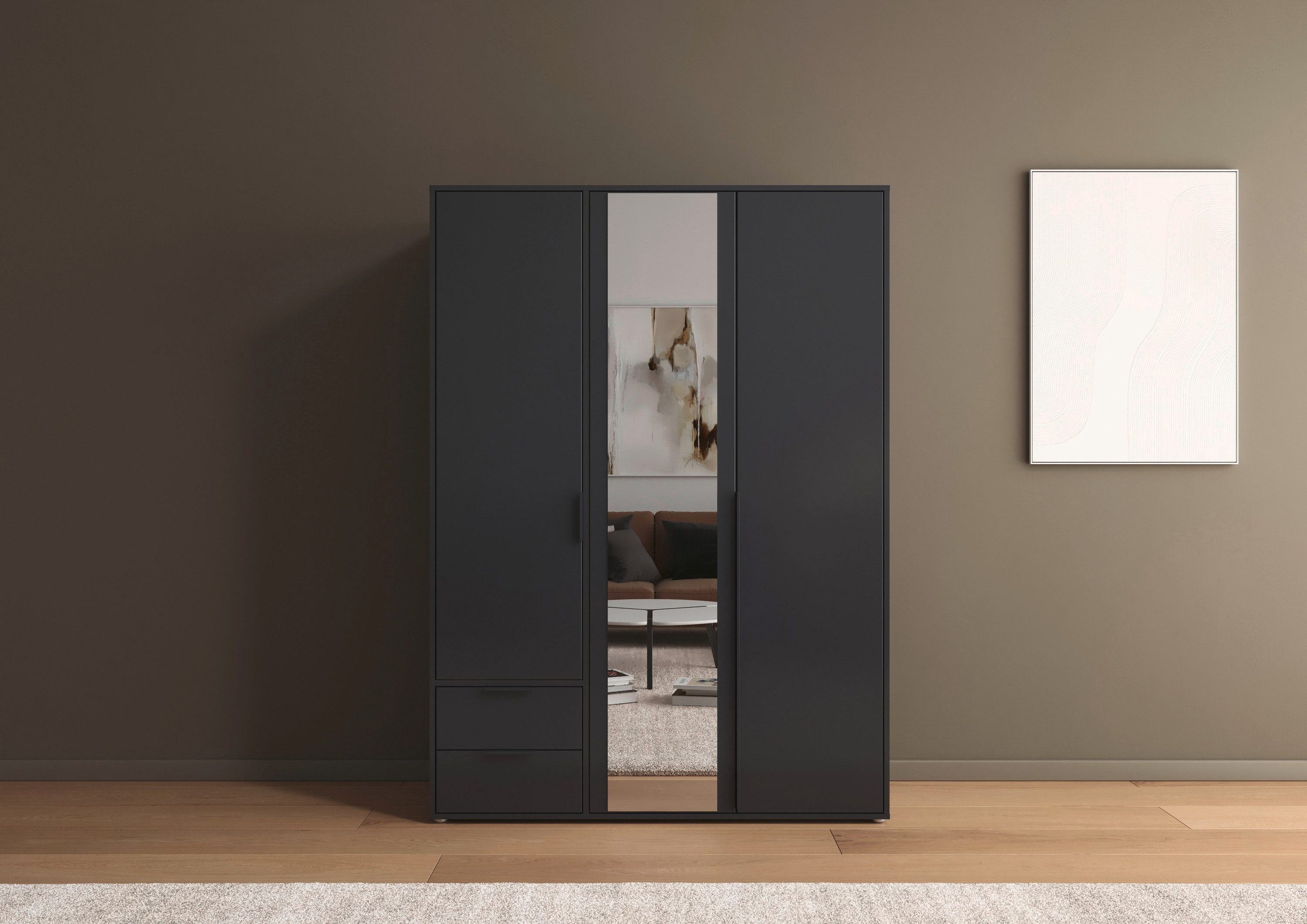 rauch Draaideurkast Kledingkast Kast Garderobe Wasmand NAGATA met Spiegel und schubladen sowie stangengriffen topseller made in germany