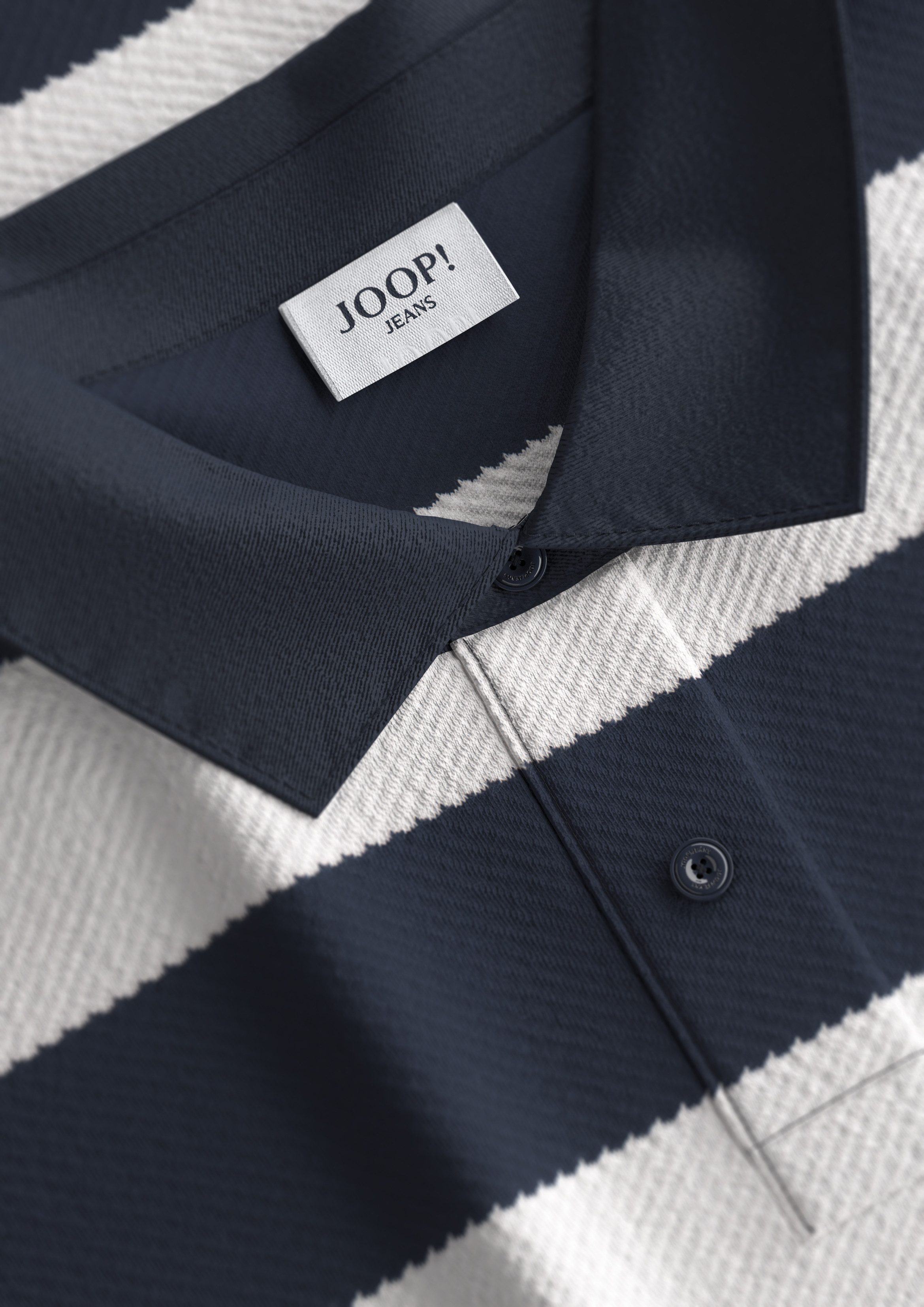 Joop Jeans Poloshirt Ingo Met korte knoopsluiting en polokraag