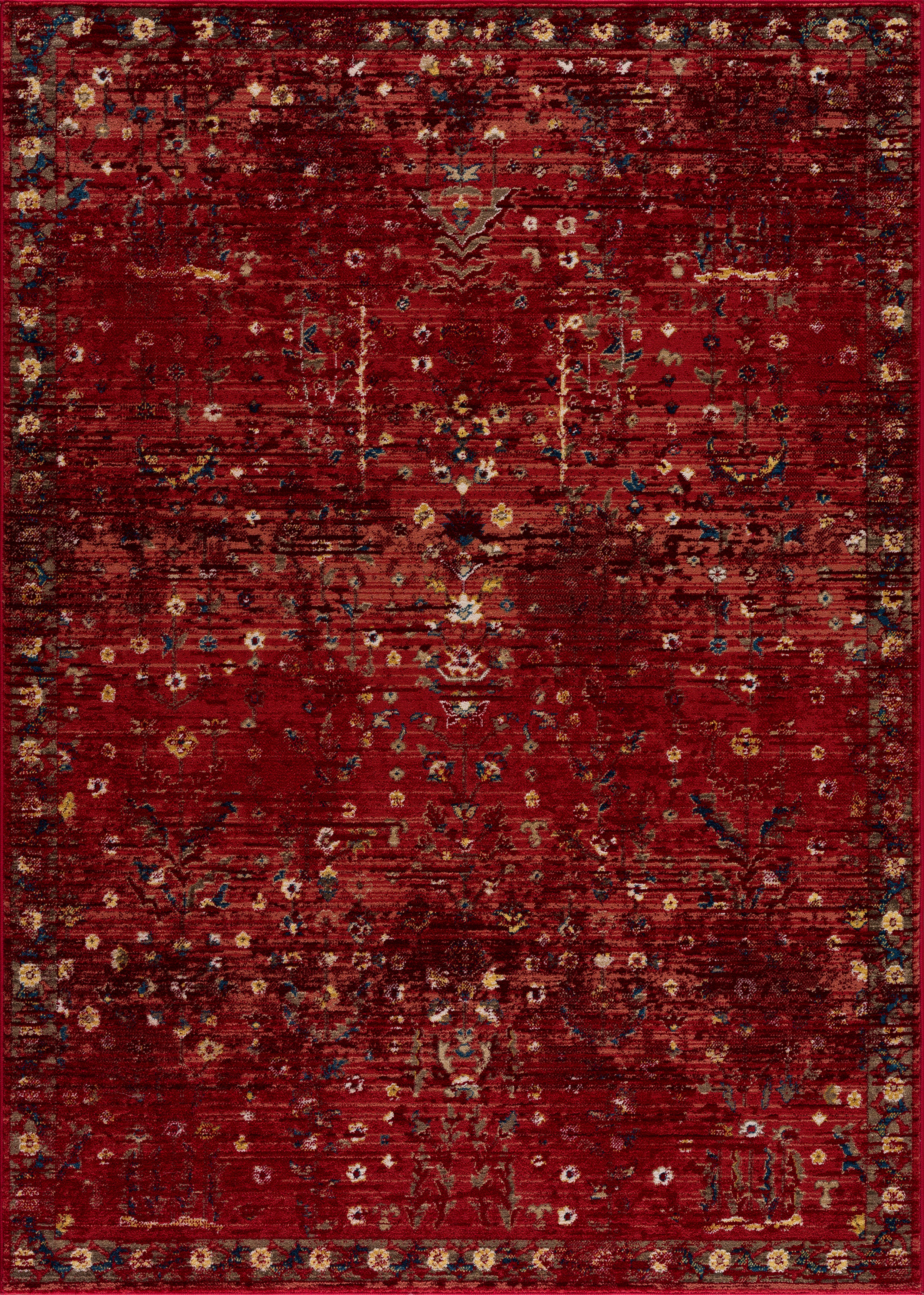 my home Vloerkleed Clovis Vloerkleed in oriëntaals design, met randdessin, vintage moderne vloerkleden maat 240 cm x 320 cm x 11 mm rood