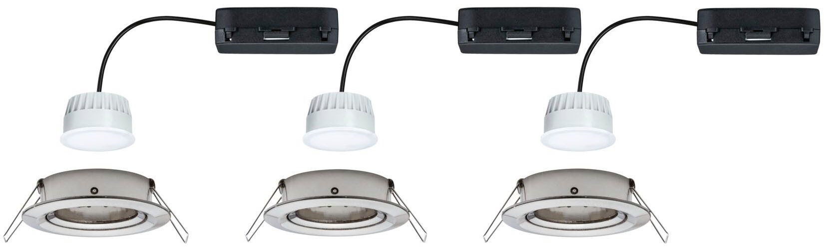 Paulmann Ledinbouwlamp LED inbouwlamp Nova Coin rond 84mm 50° Geheugenfunctie, kleurwisselaar, kleurregeling, dimmer, smart home (3 stuks)