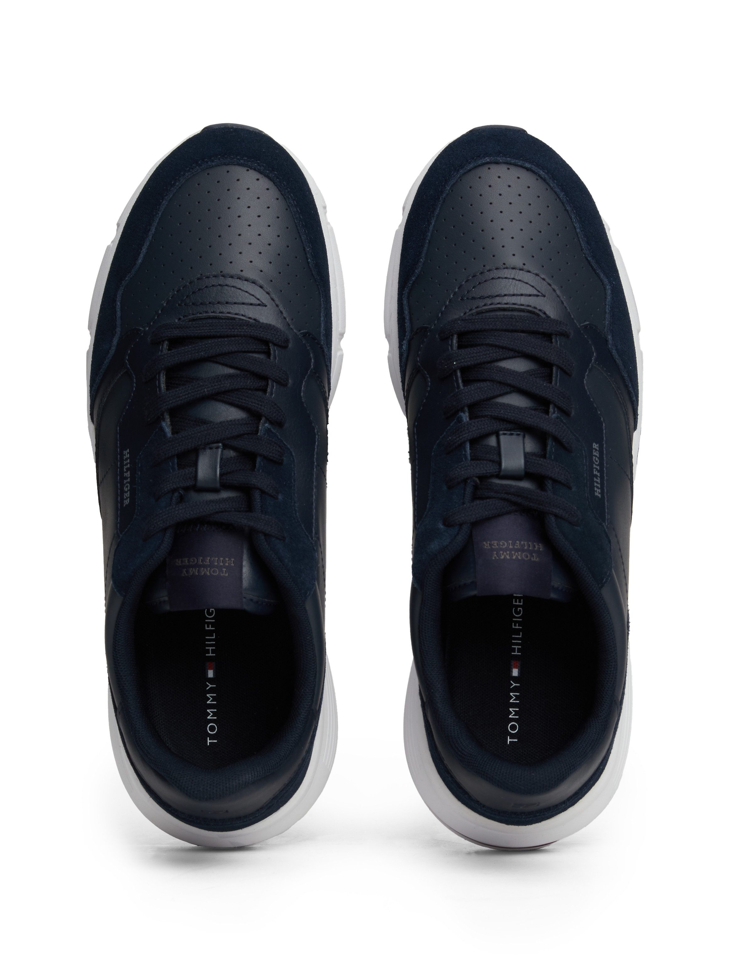 Tommy Hilfiger Sneakers met sleehak FASTON LTH MIX vrijetijdsschoen, veterschoen, lage schoen met gevoerde schacht