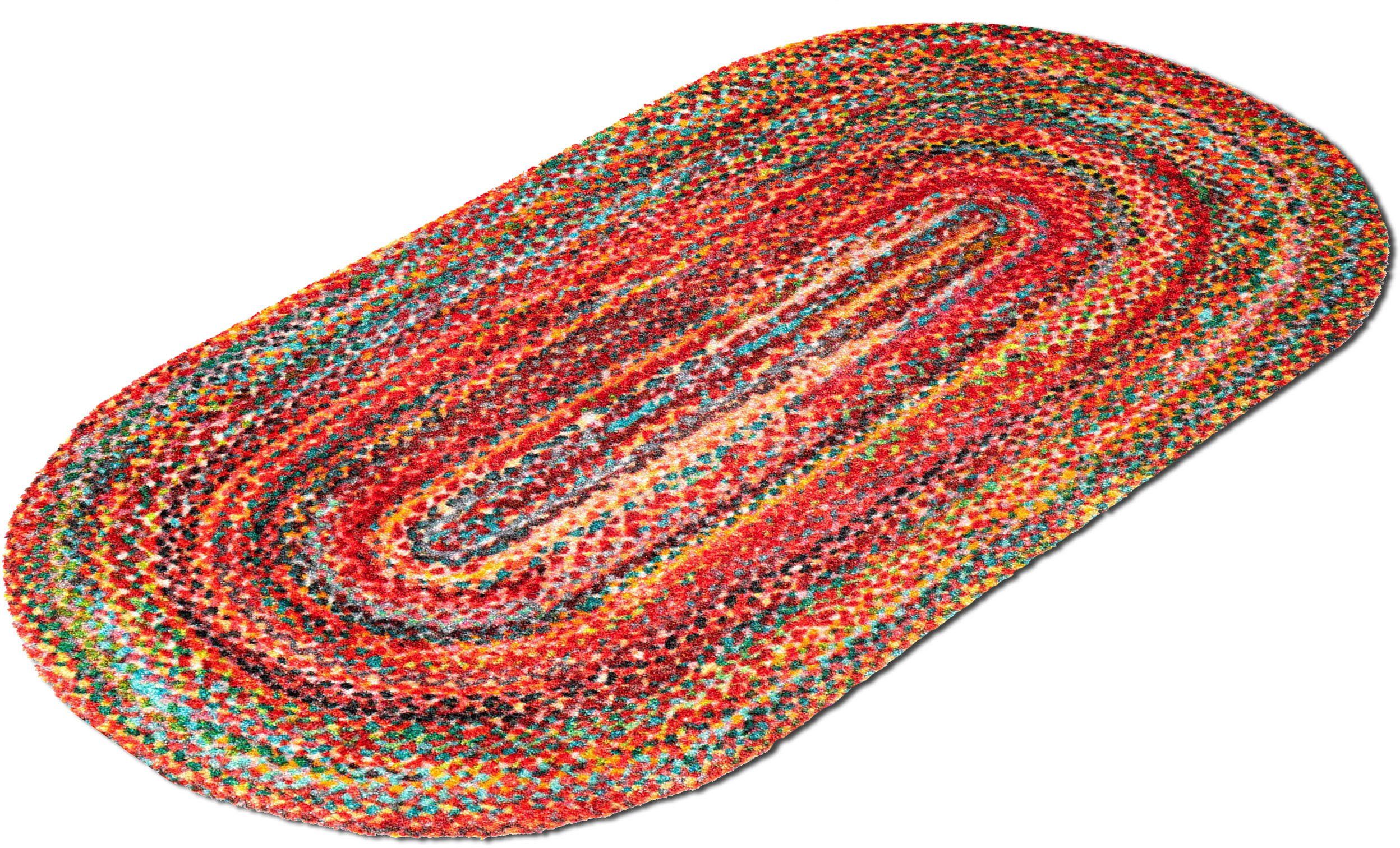 wash+dry by Kleen-Tex Mat Wovells Inloopmat, antislip, geschikt voor binnen en buiten, wasbaar deurmatten maat Ø 81 cm x 50 cm x 90 cm x 9 mm