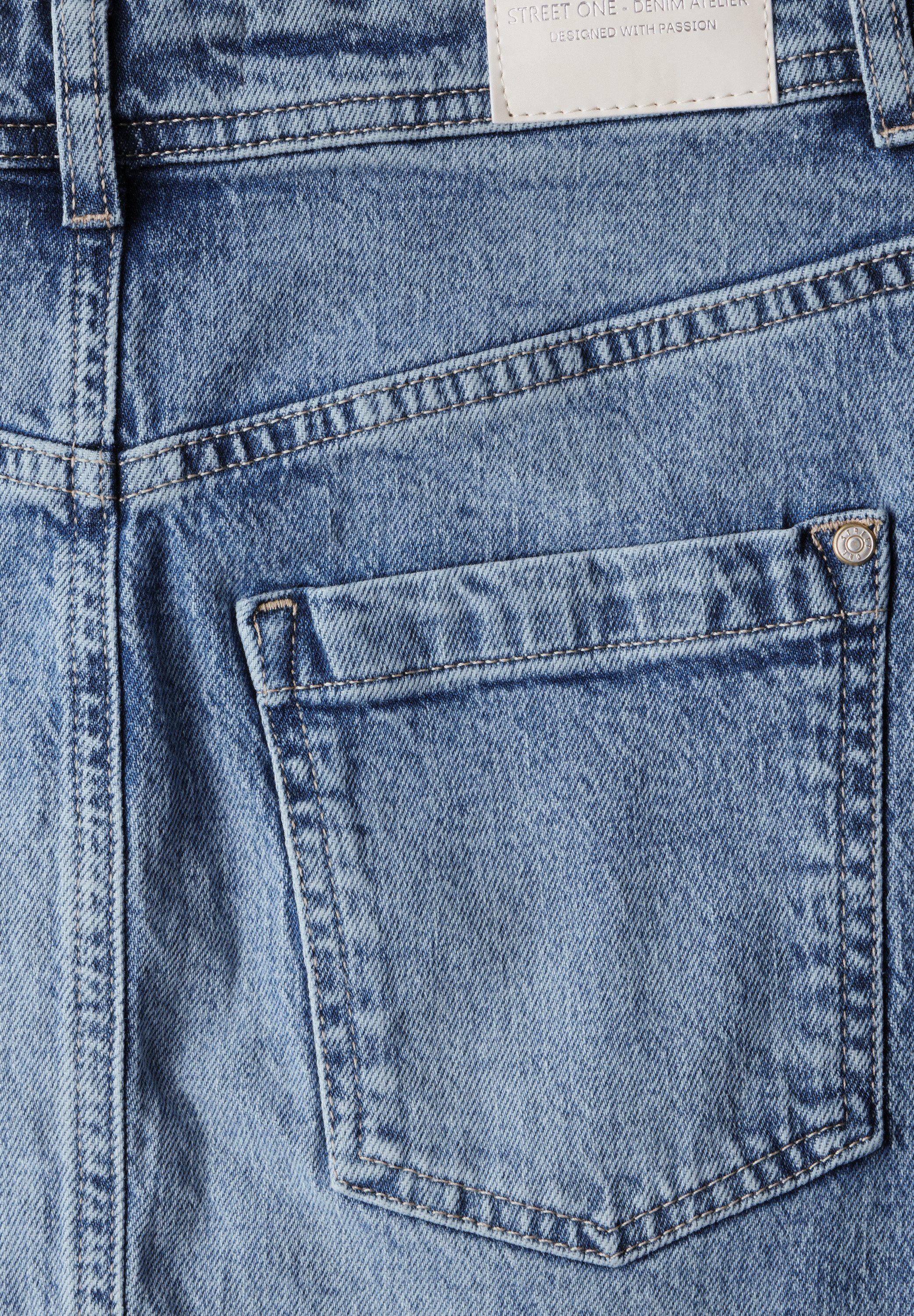STREET ONE Jeans rok met splitje voor