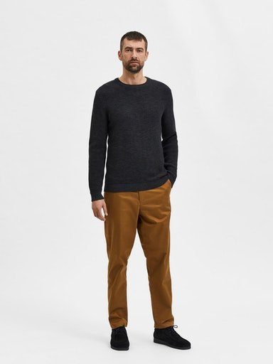 SELECTED HOMME Trui met ronde hals SLHVINCE LS KNIT BUBBLE CREW NECK NOOS