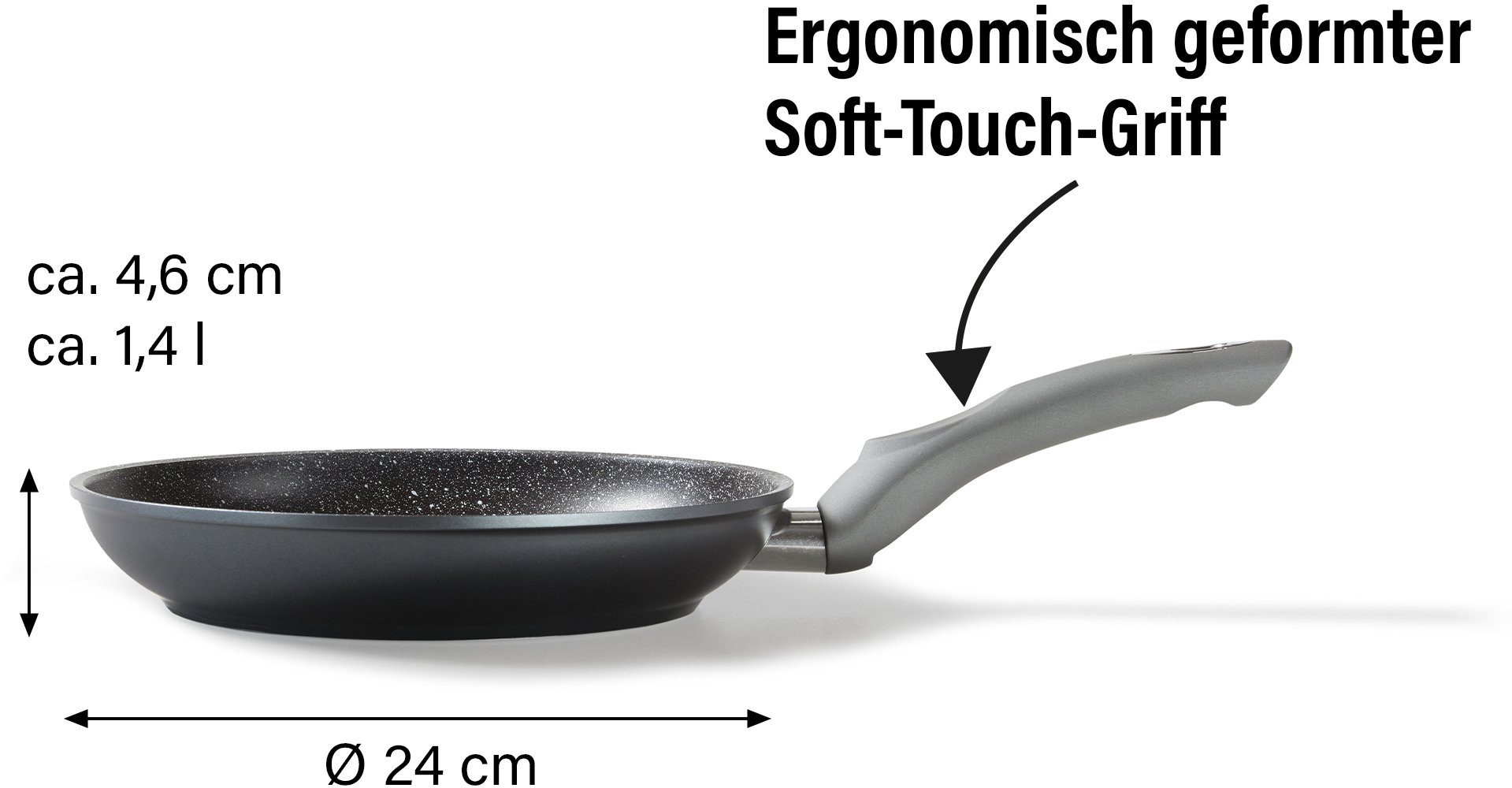 STONELINE Koekenpan Gourmundo Made in Germany, STONELINE®-antiaanbaklaag, inductie, inductie (1-delig)