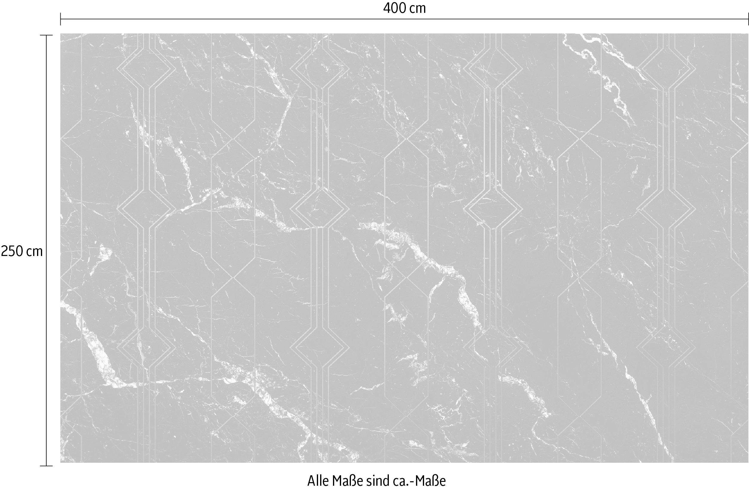 Komar Vliesbehang Digitale print vlies - Marble Black - Afmeting 400 x 250 cm (1 stuk)