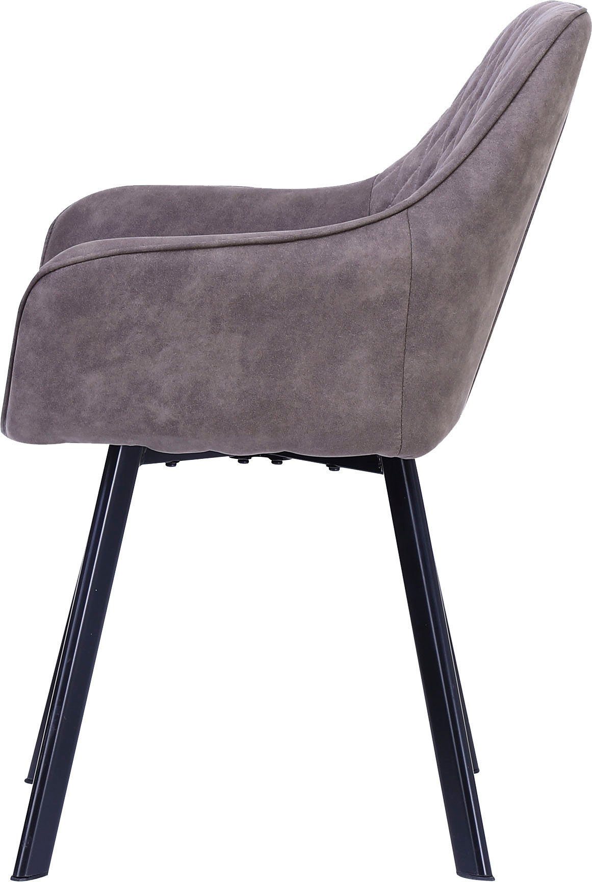 SalesFever Stoel met armleuningen Rugleuning met ruitstiksel (set, 2 stuks)